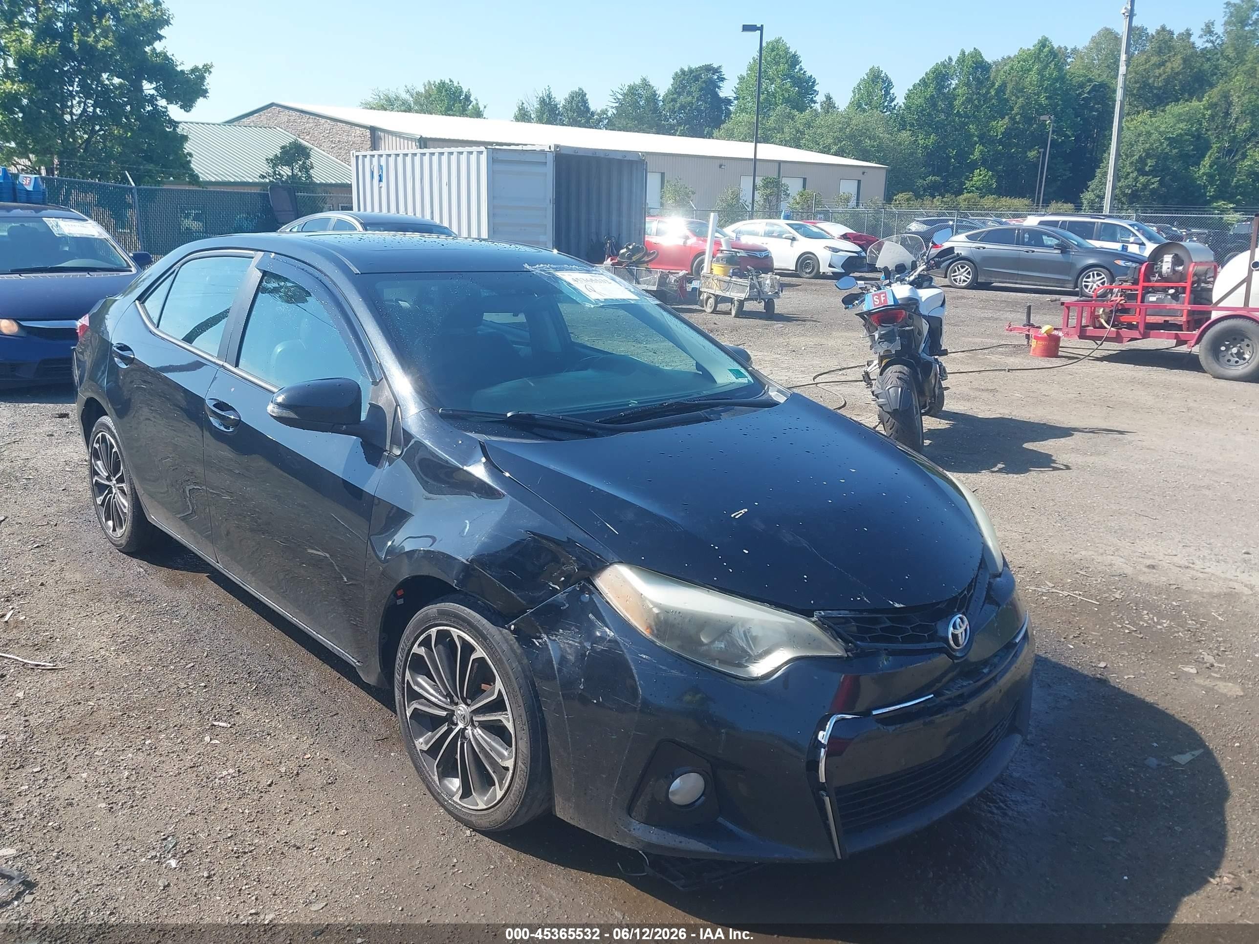 2014 Toyota Corolla S Plus Black vin: 2T1BURHE0EC220401