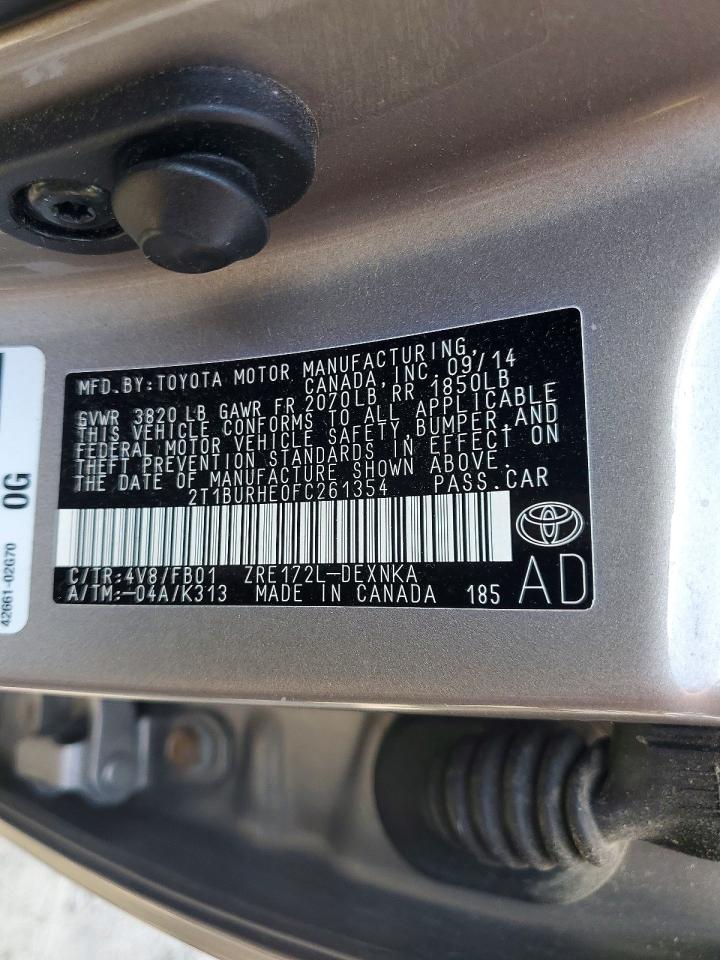 2015 Toyota Corolla Le Beige vin: 2T1BURHE0FC261354