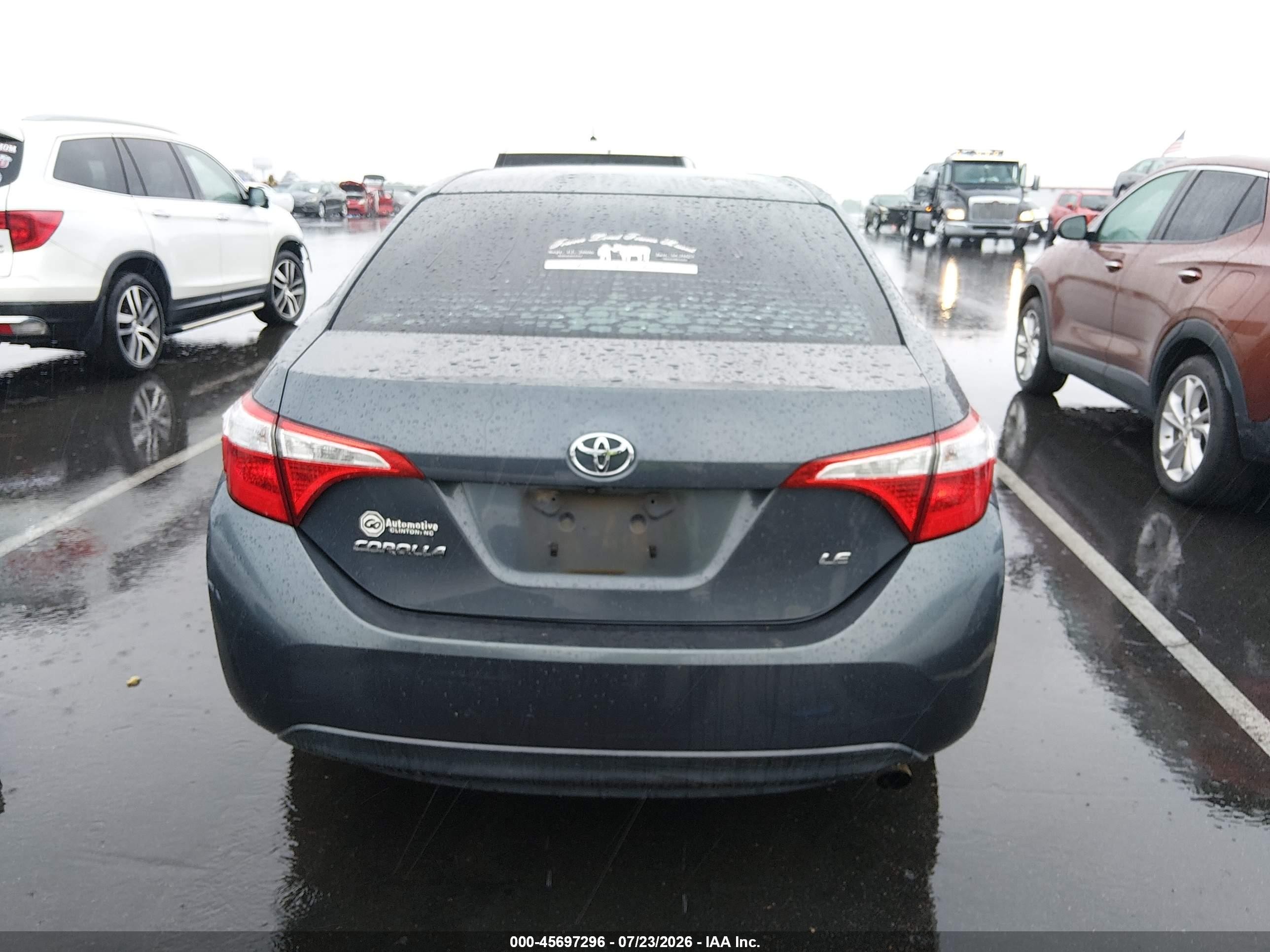 2015 Toyota Corolla Le Gray vin: 2T1BURHE0FC283922