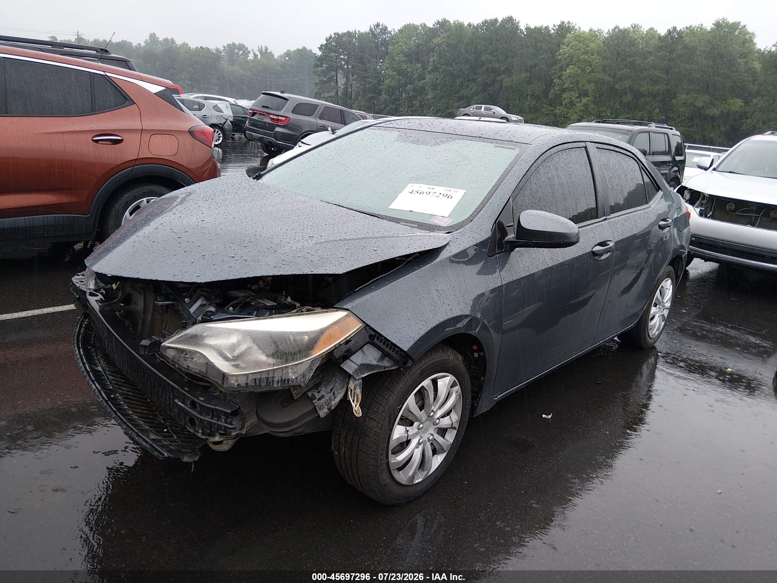 2015 Toyota Corolla Le Gray vin: 2T1BURHE0FC283922