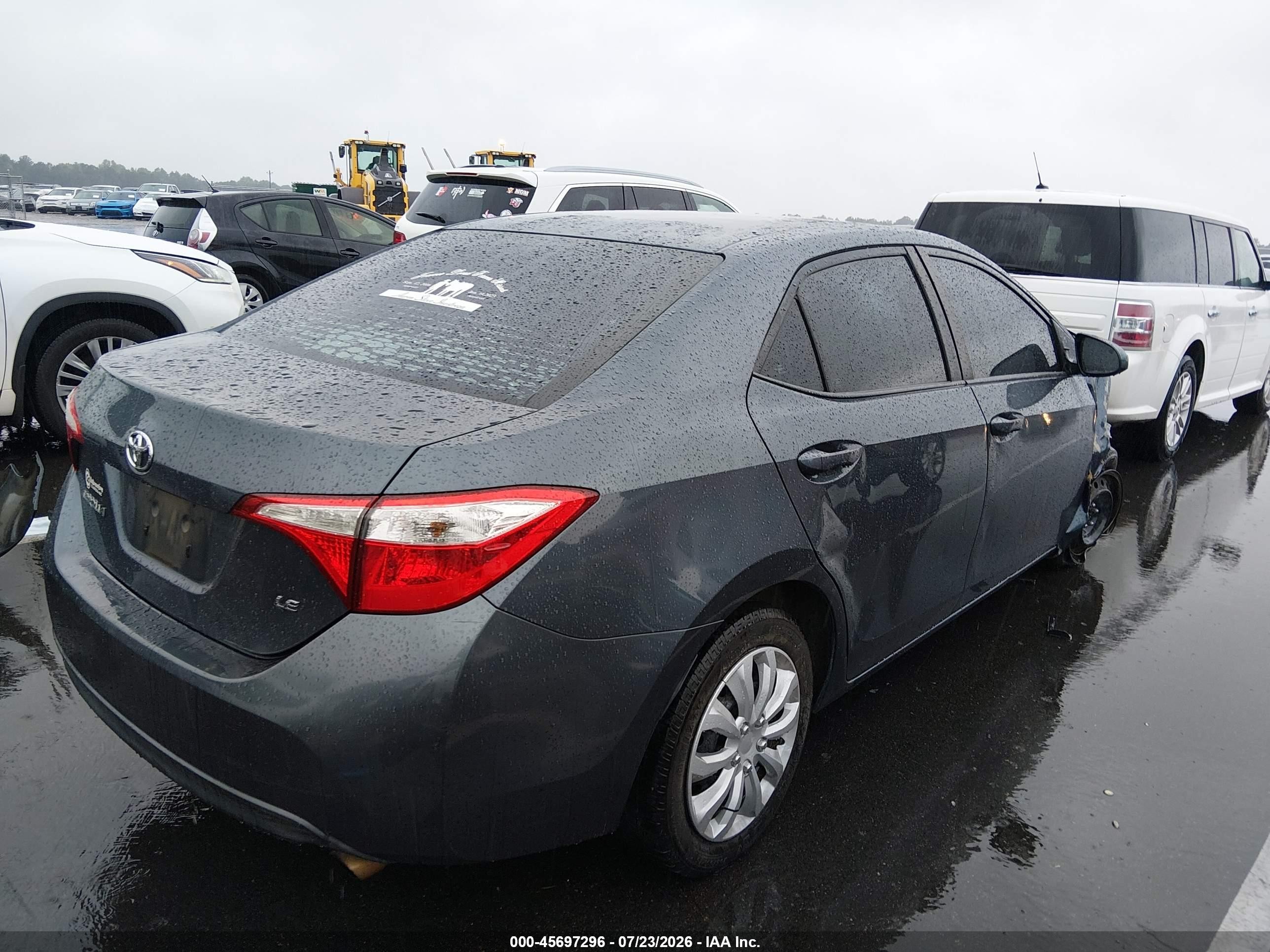 2015 Toyota Corolla Le Gray vin: 2T1BURHE0FC283922