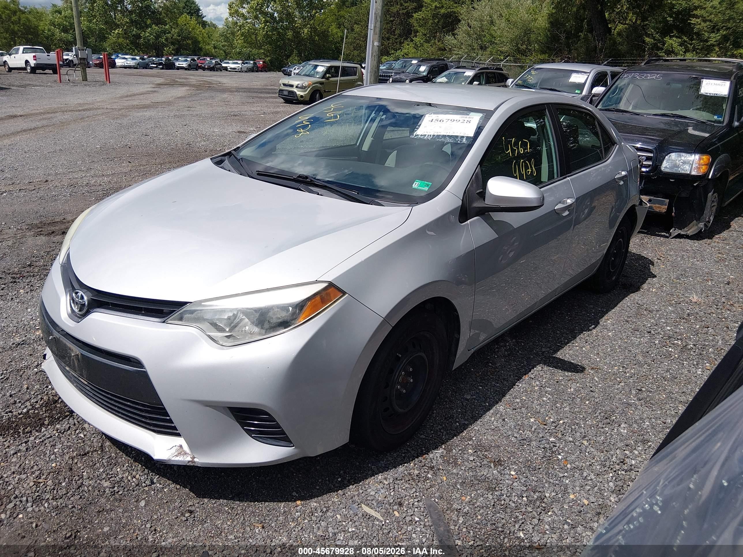 2015 Toyota Corolla Le Silver vin: 2T1BURHE0FC301559
