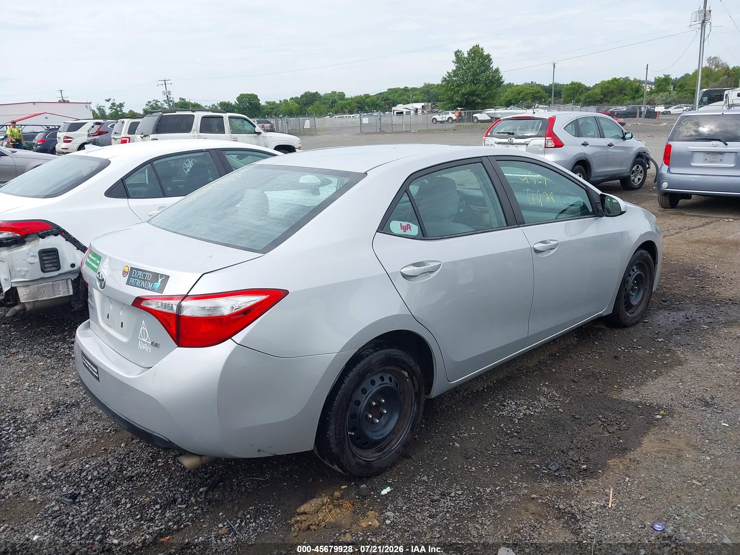 2015 Toyota Corolla Le Silver vin: 2T1BURHE0FC301559