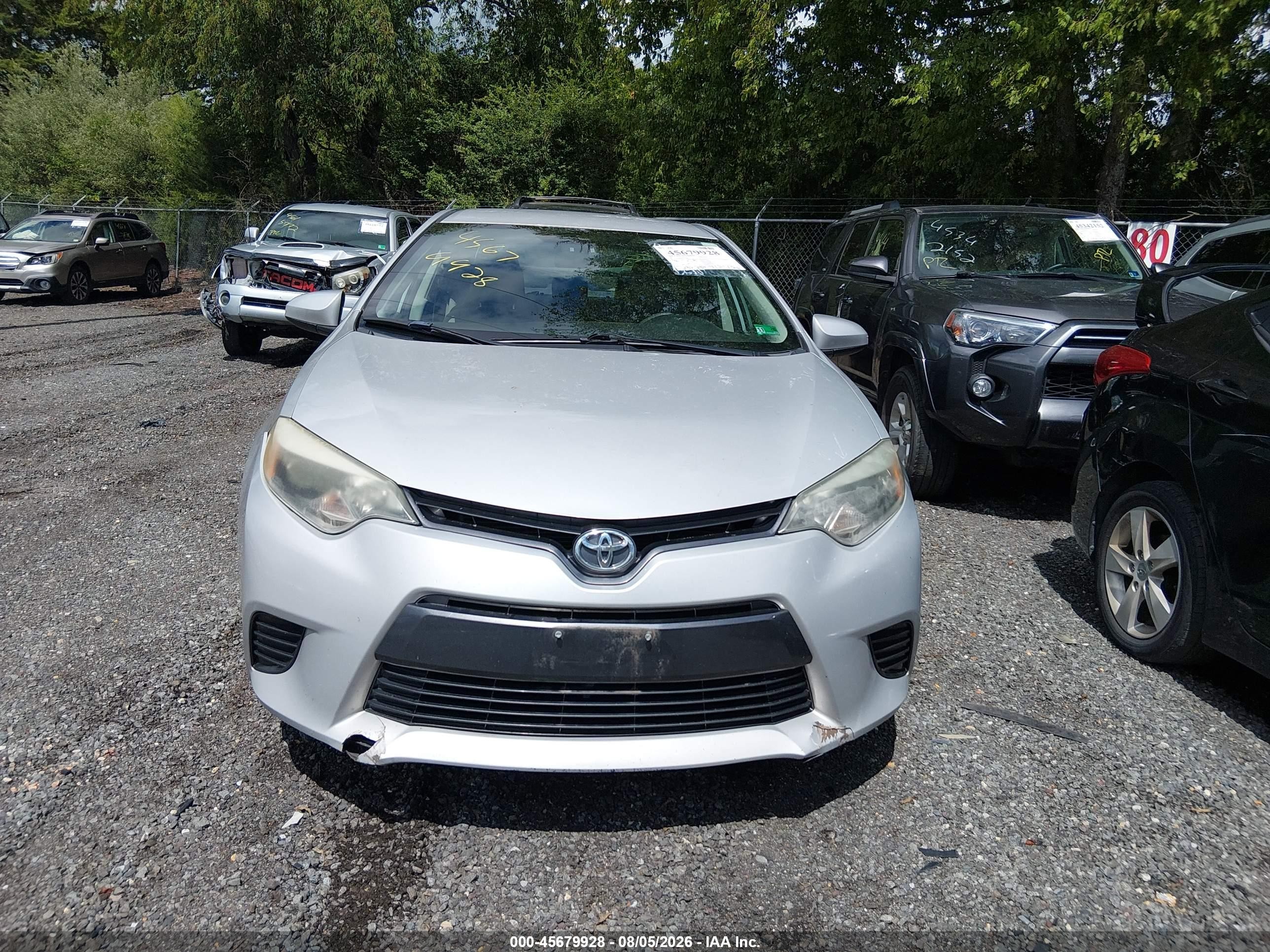 2015 Toyota Corolla Le Silver vin: 2T1BURHE0FC301559