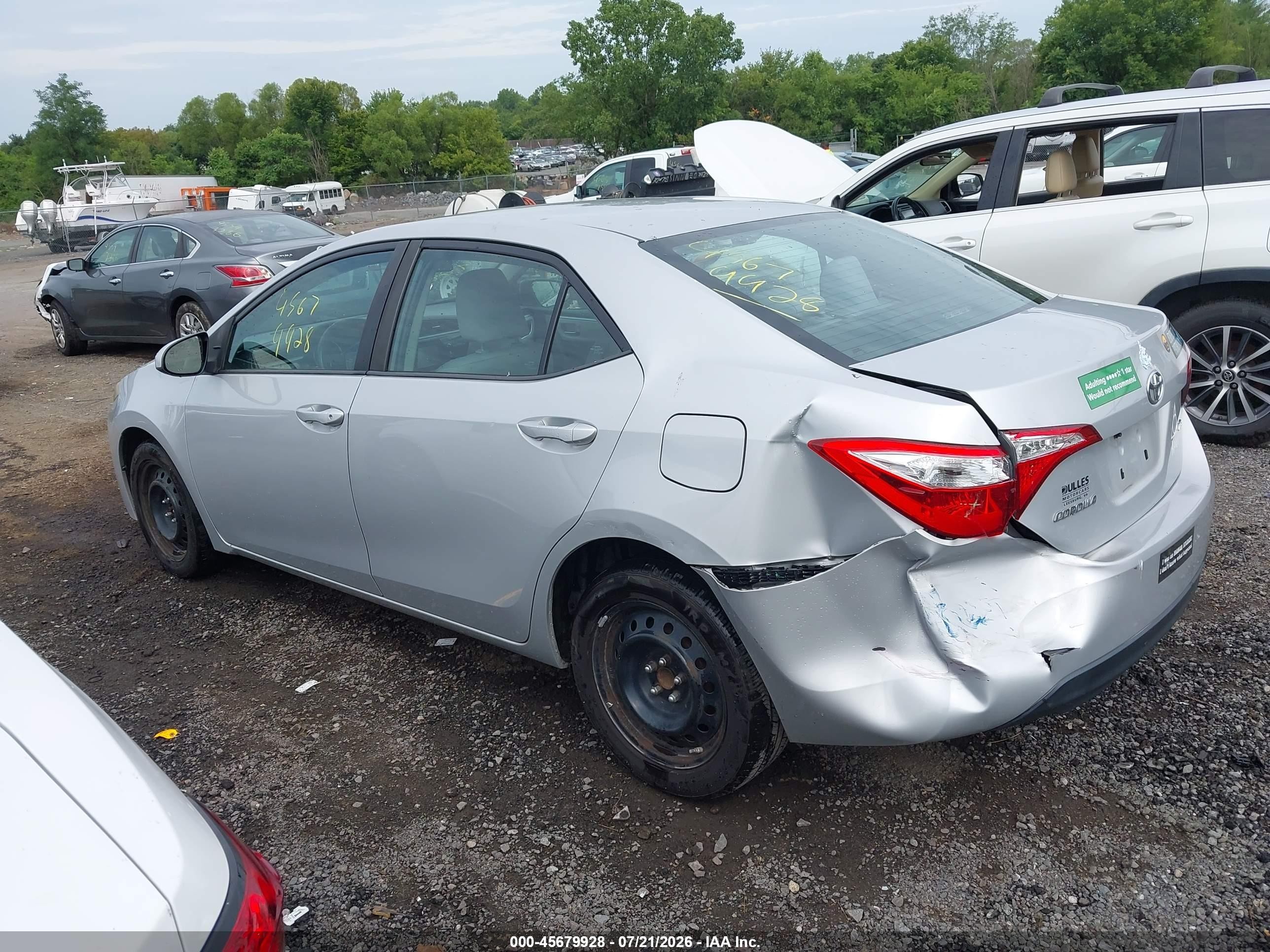 2015 Toyota Corolla Le Silver vin: 2T1BURHE0FC301559