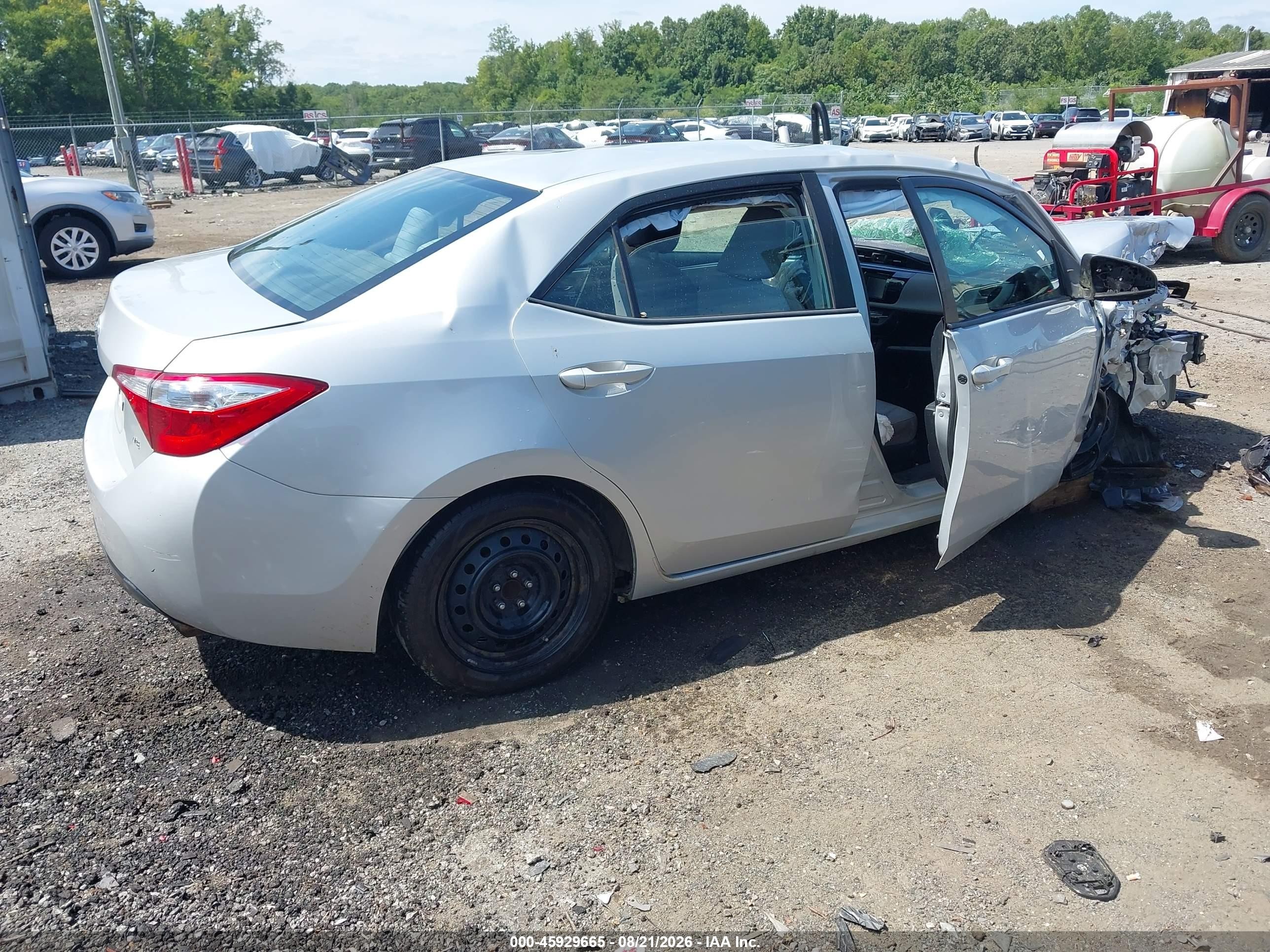 2015 Toyota Corolla Le Silver vin: 2T1BURHE0FC324548