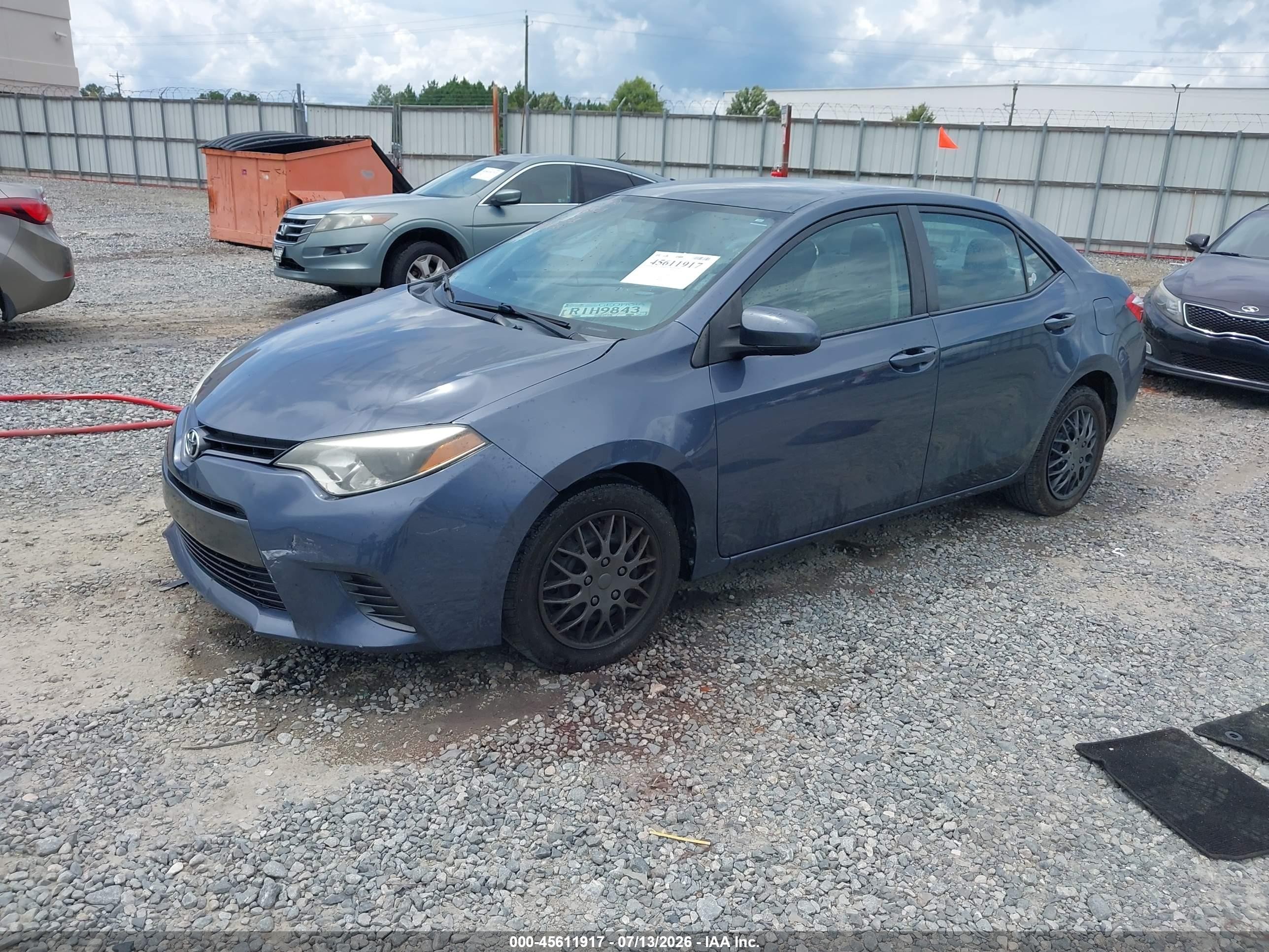 2015 Toyota Corolla Le Blue vin: 2T1BURHE0FC334612