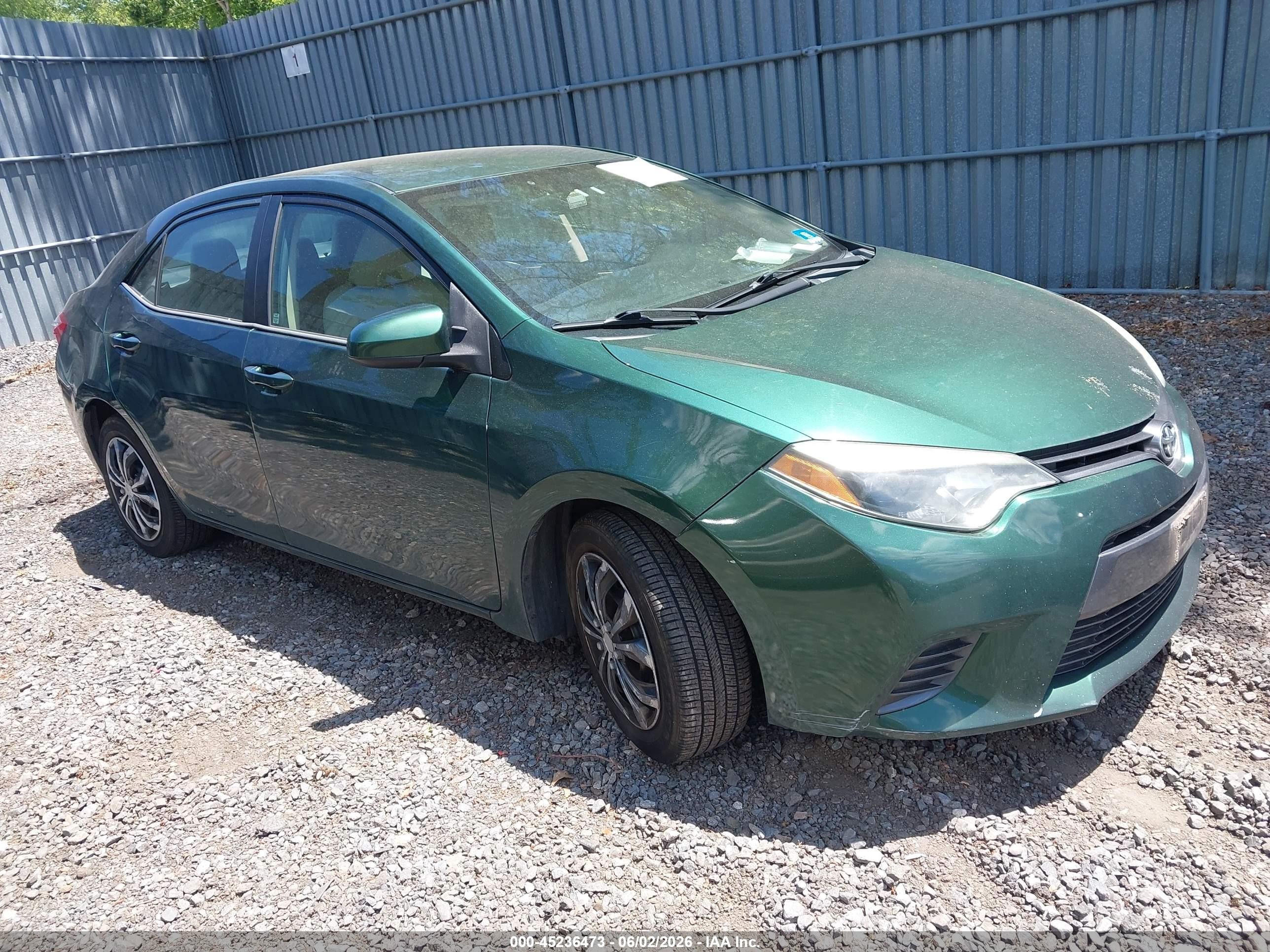 2015 Toyota Corolla Le Green vin: 2T1BURHE0FC336540