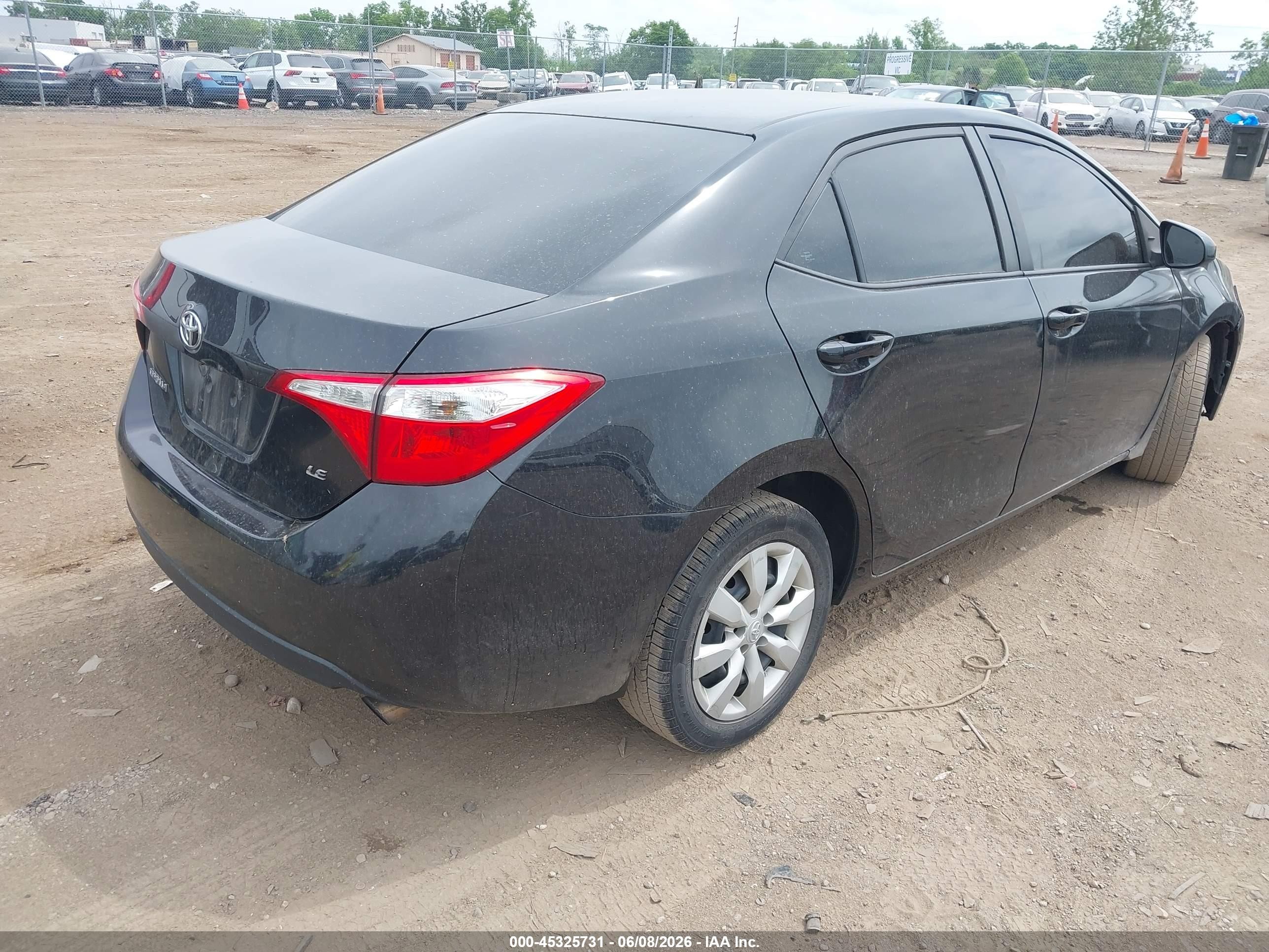 2015 Toyota Corolla Le Black vin: 2T1BURHE0FC339552