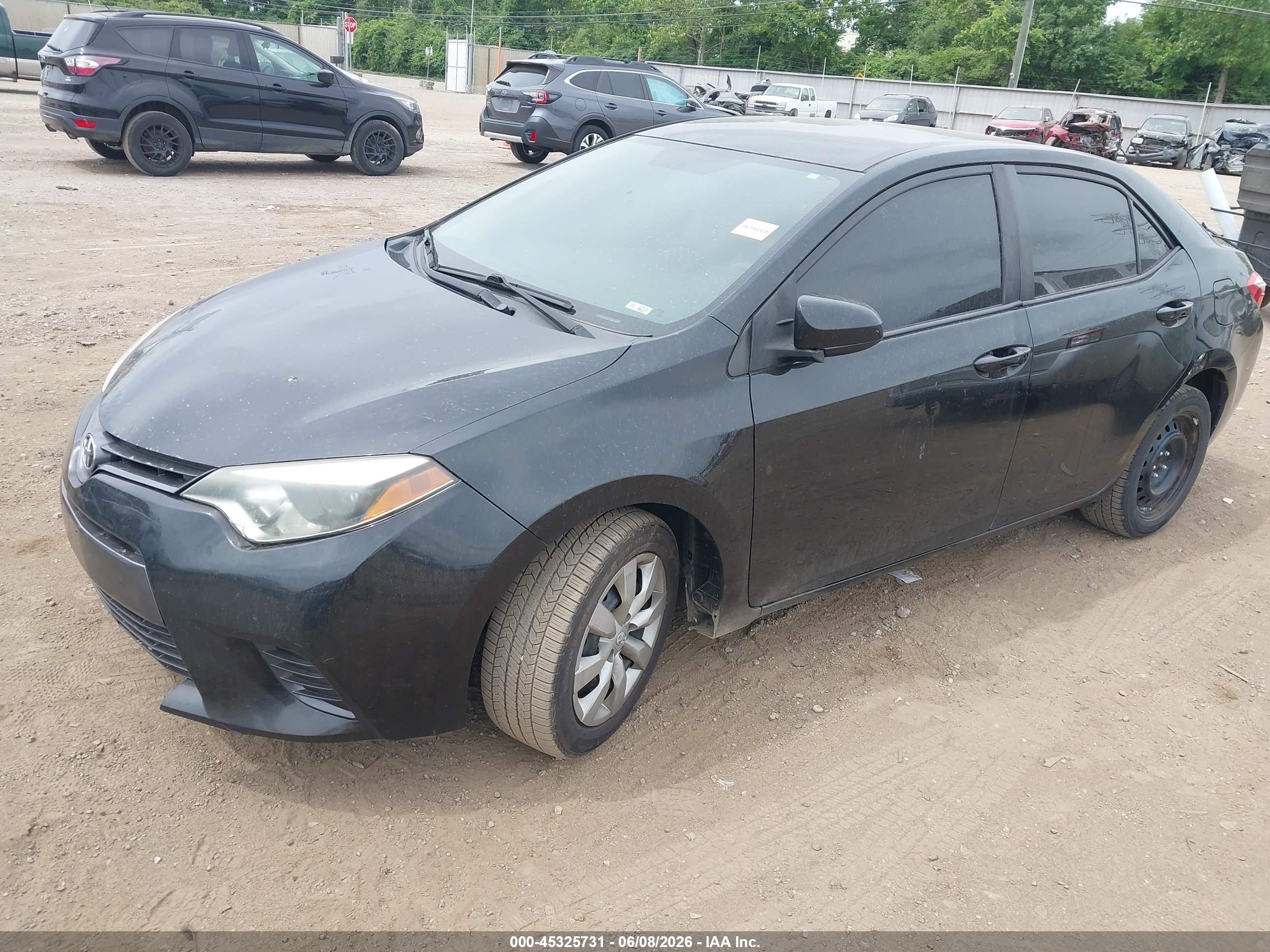 2015 Toyota Corolla Le Black vin: 2T1BURHE0FC339552