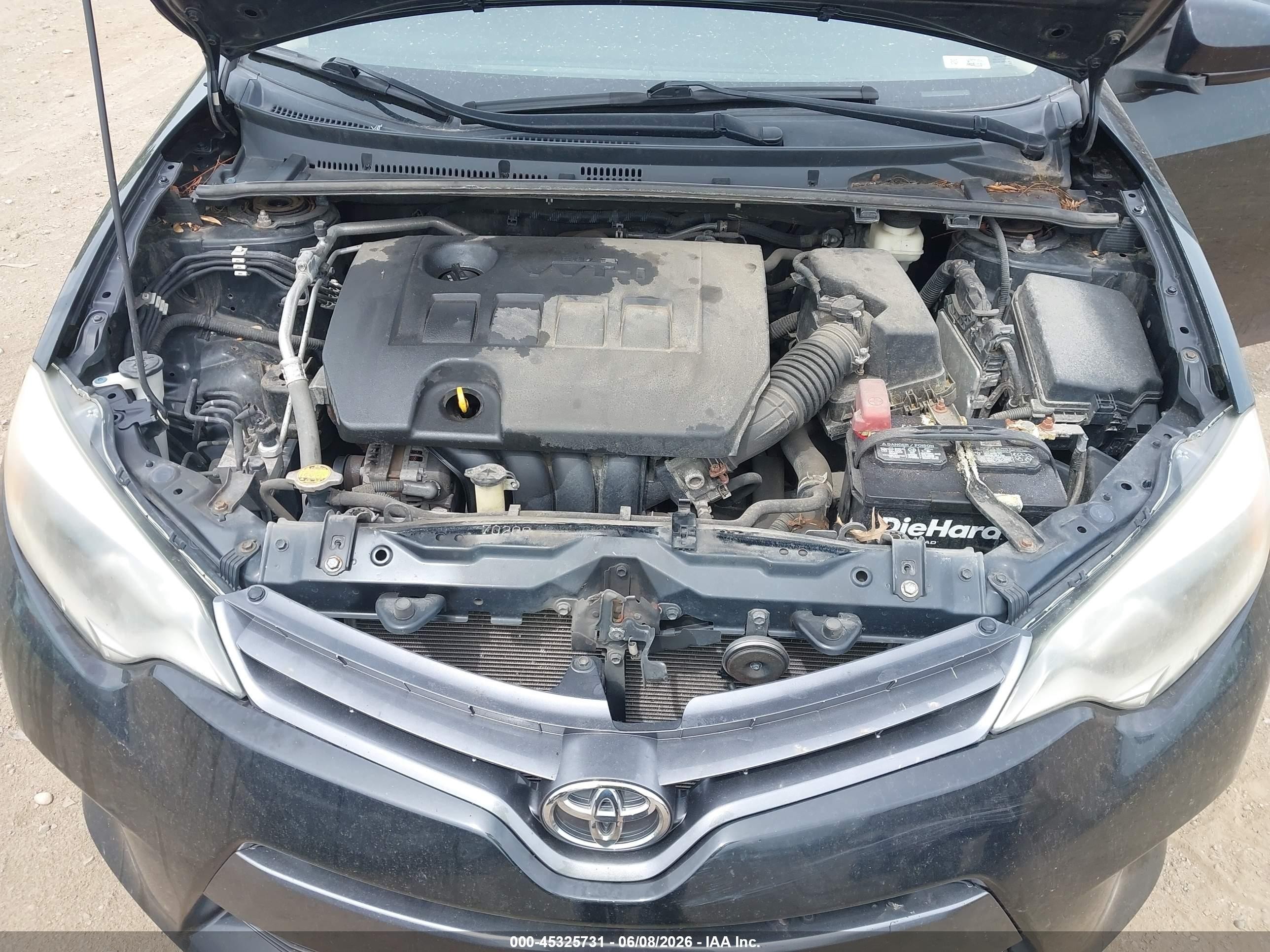 2015 Toyota Corolla Le Black vin: 2T1BURHE0FC339552