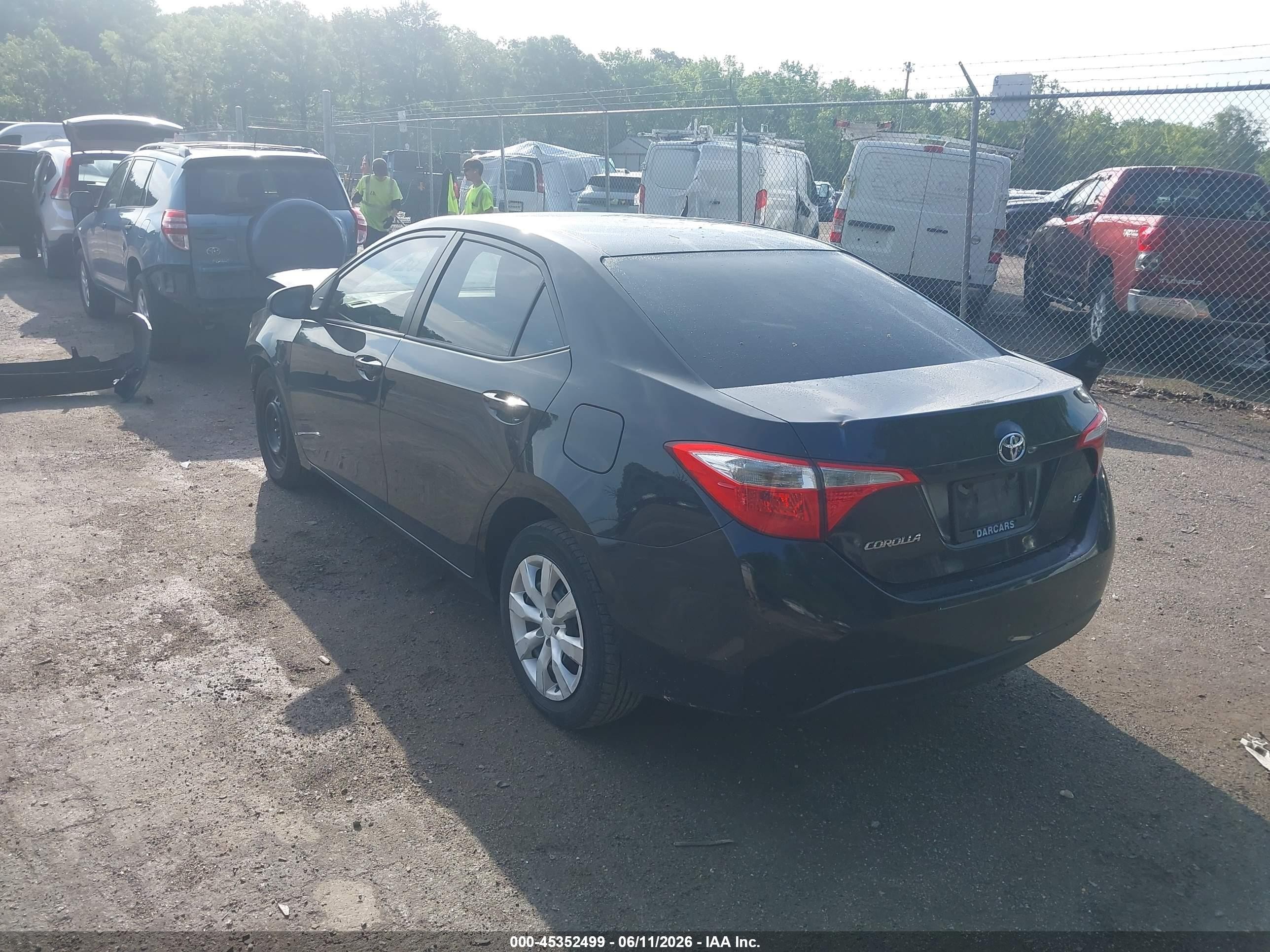 2015 Toyota Corolla Le Black vin: 2T1BURHE0FC388346