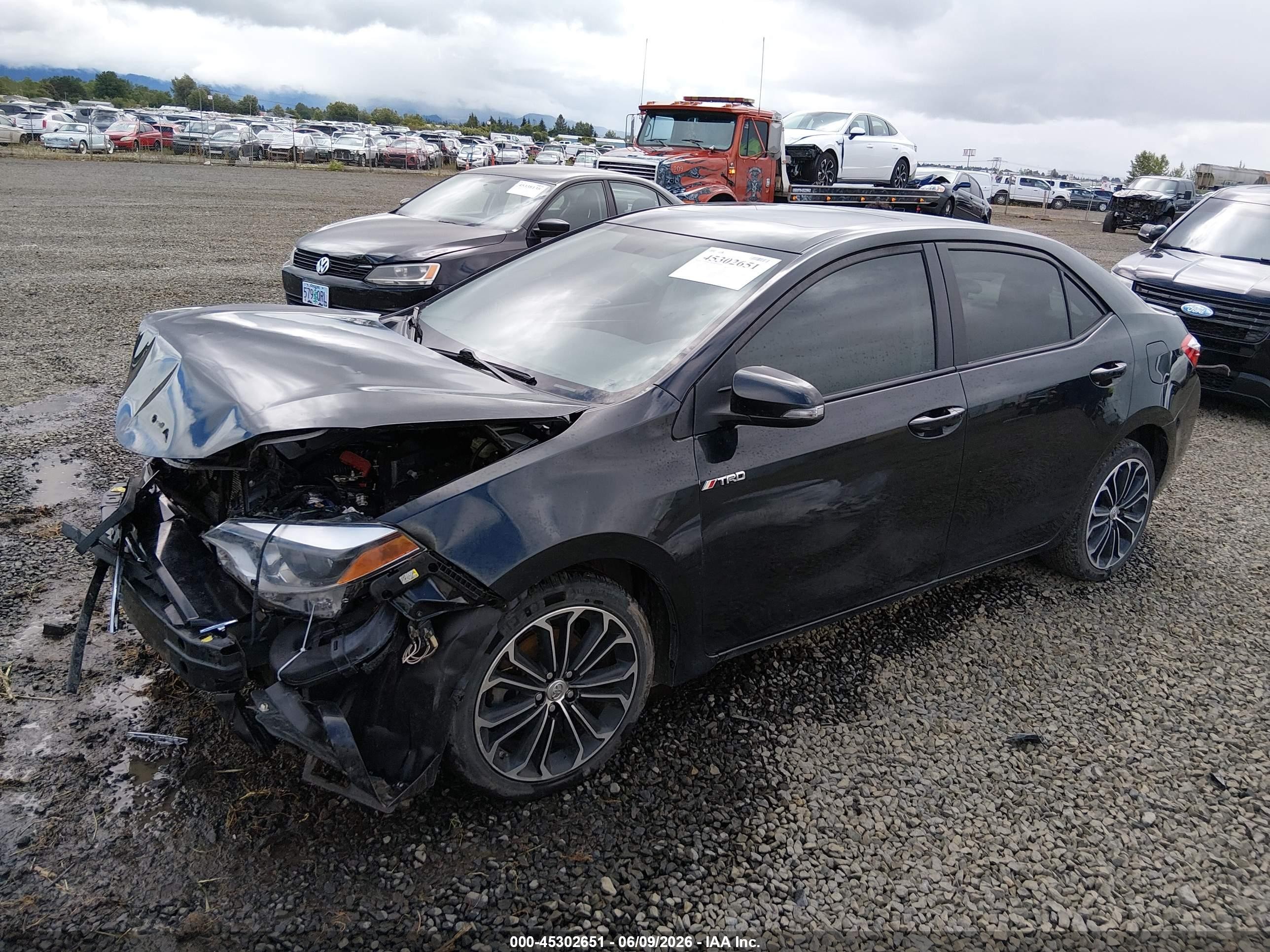 2015 Toyota Corolla S Plus Black vin: 2T1BURHE0FC394146