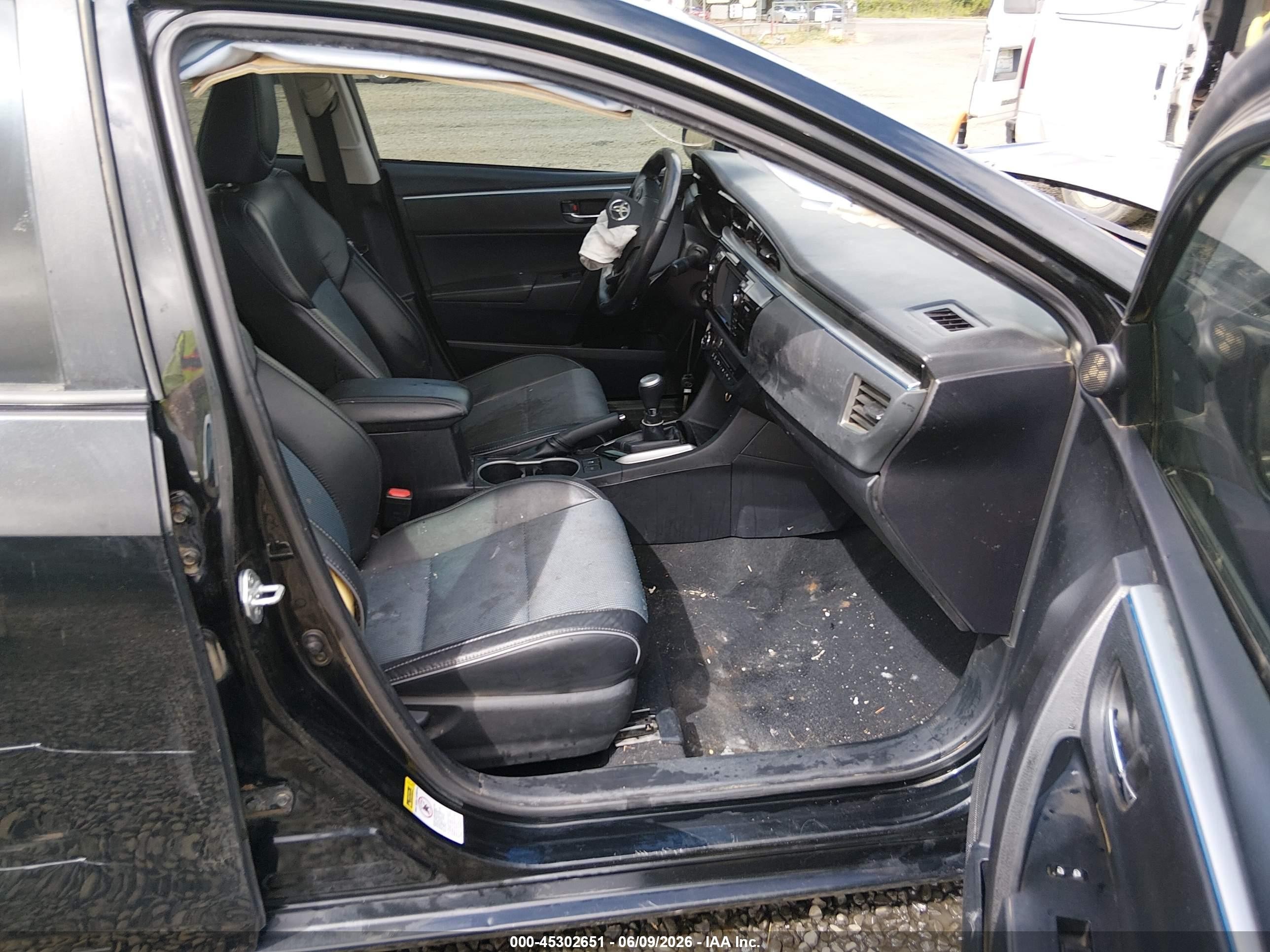 2015 Toyota Corolla S Plus Black vin: 2T1BURHE0FC394146