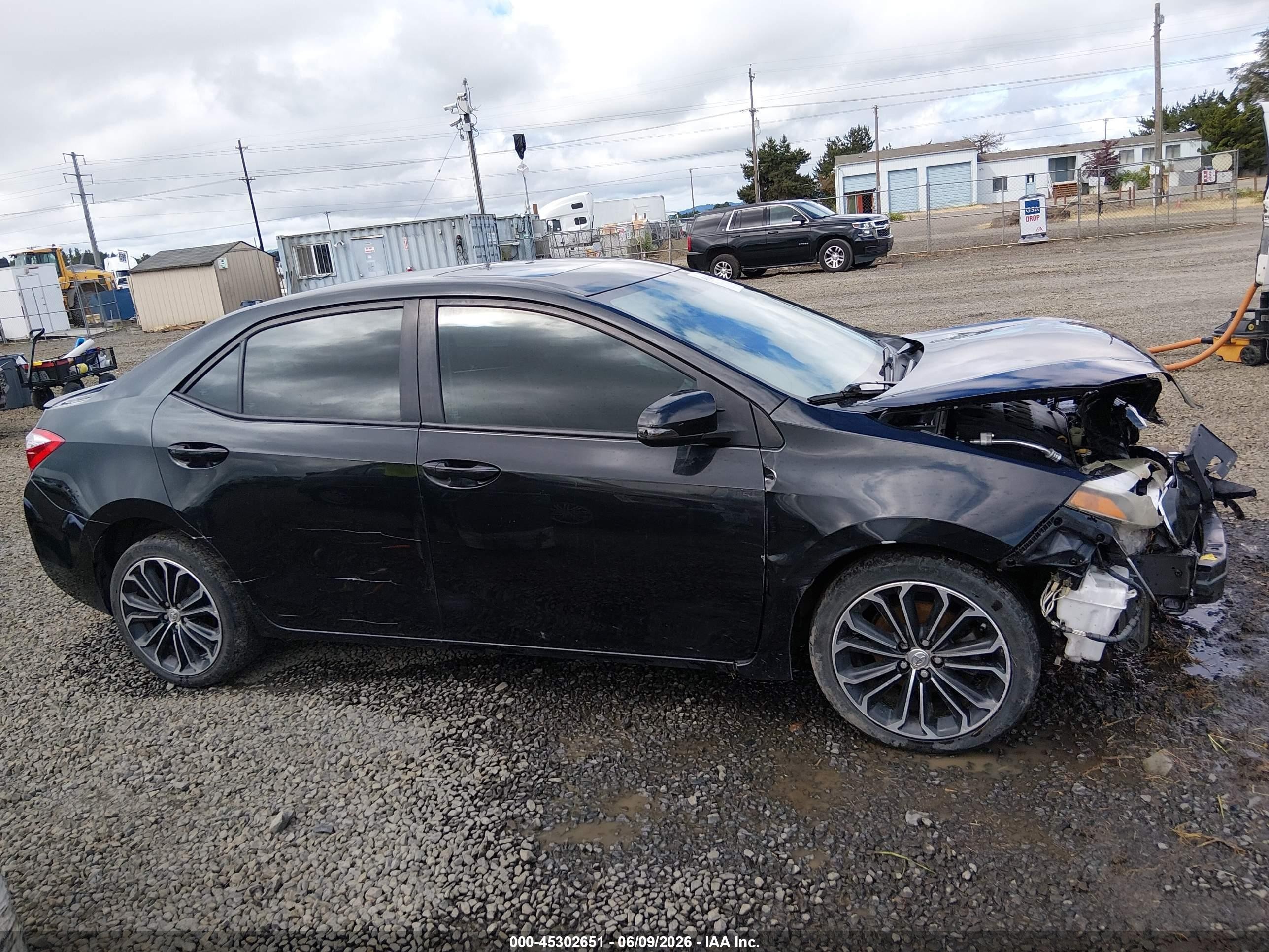 2015 Toyota Corolla S Plus Black vin: 2T1BURHE0FC394146