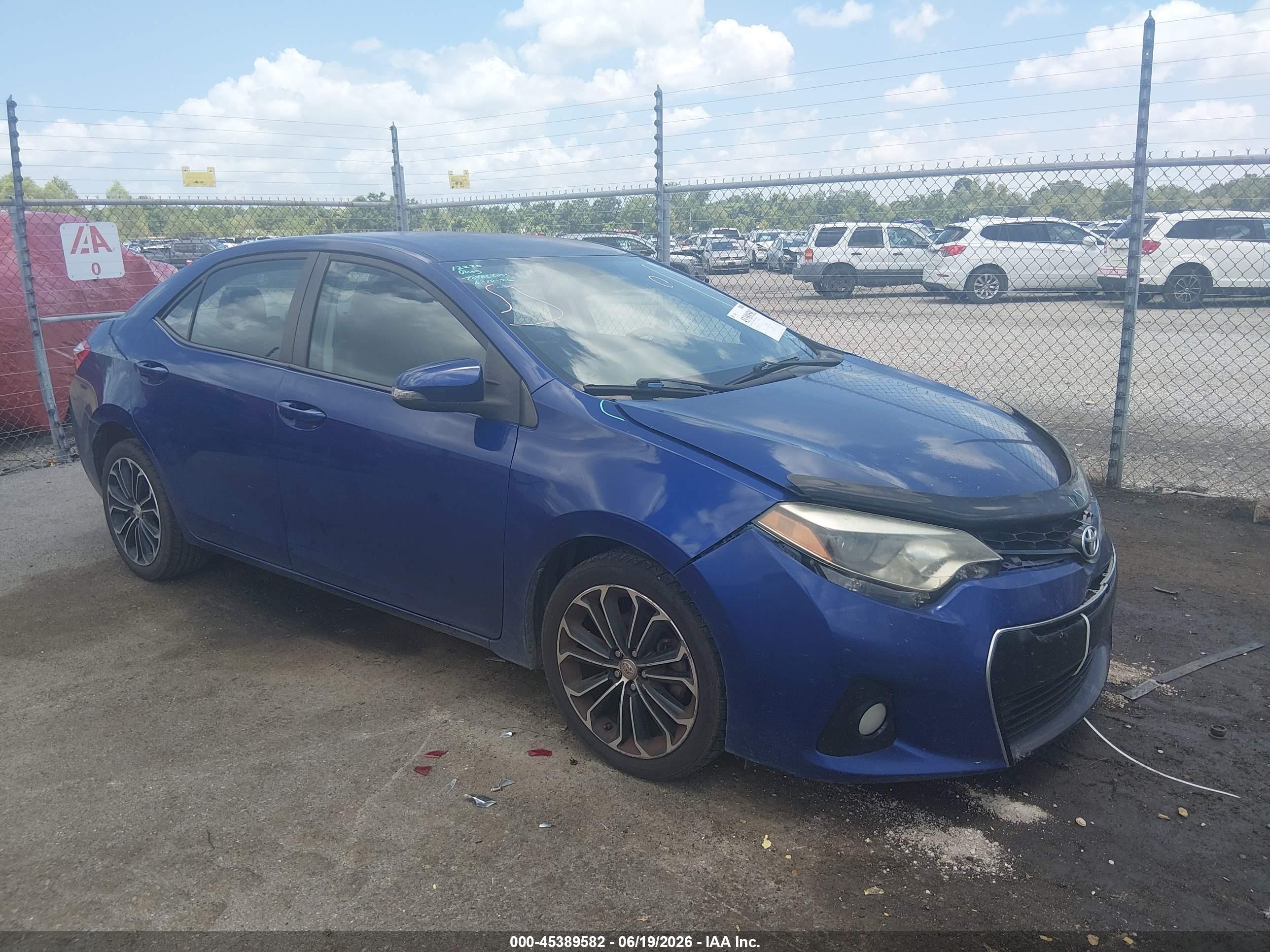 2015 Toyota Corolla S Plus Blue vin: 2T1BURHE0FC406070
