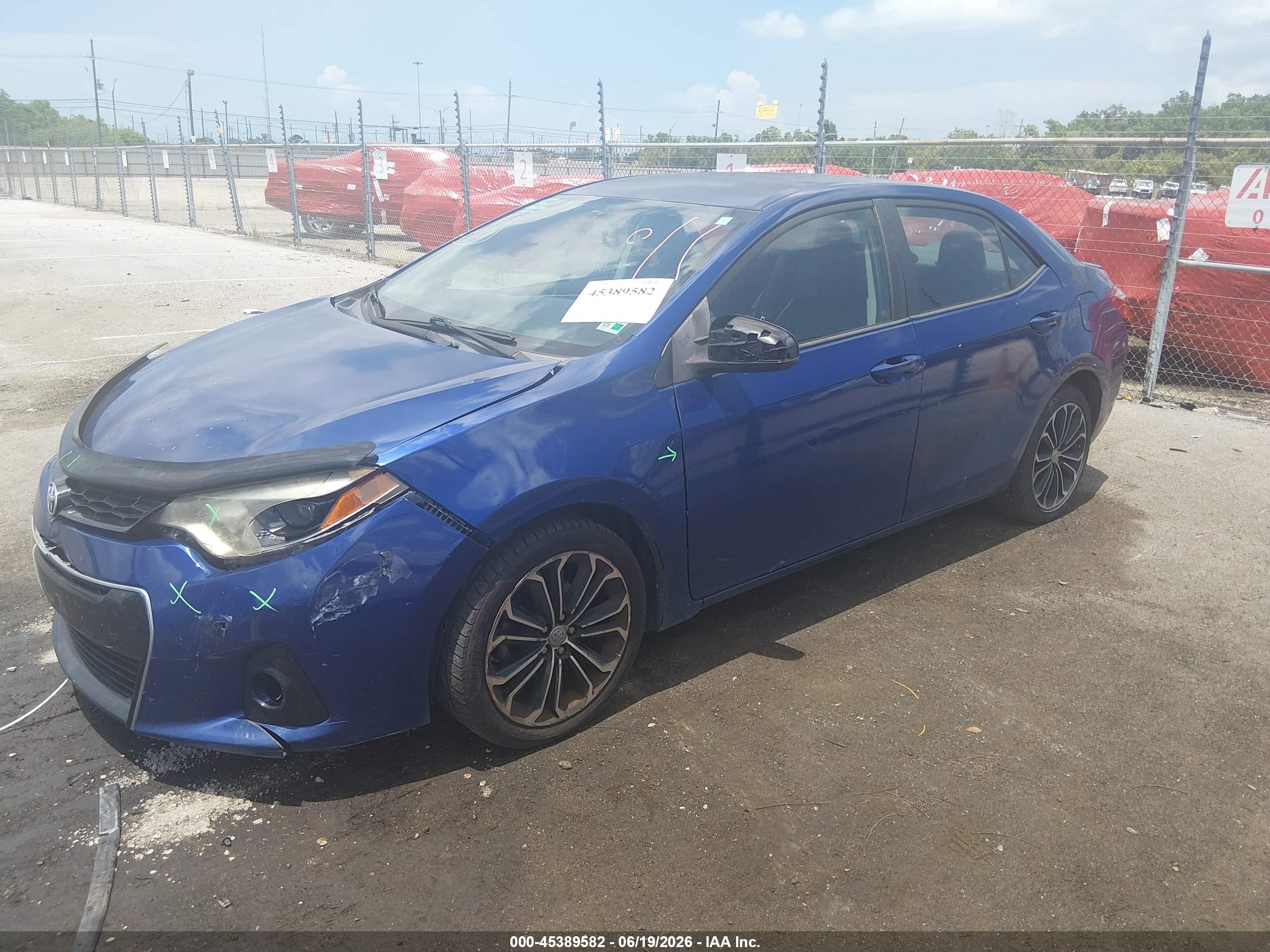 2015 Toyota Corolla S Plus Blue vin: 2T1BURHE0FC406070