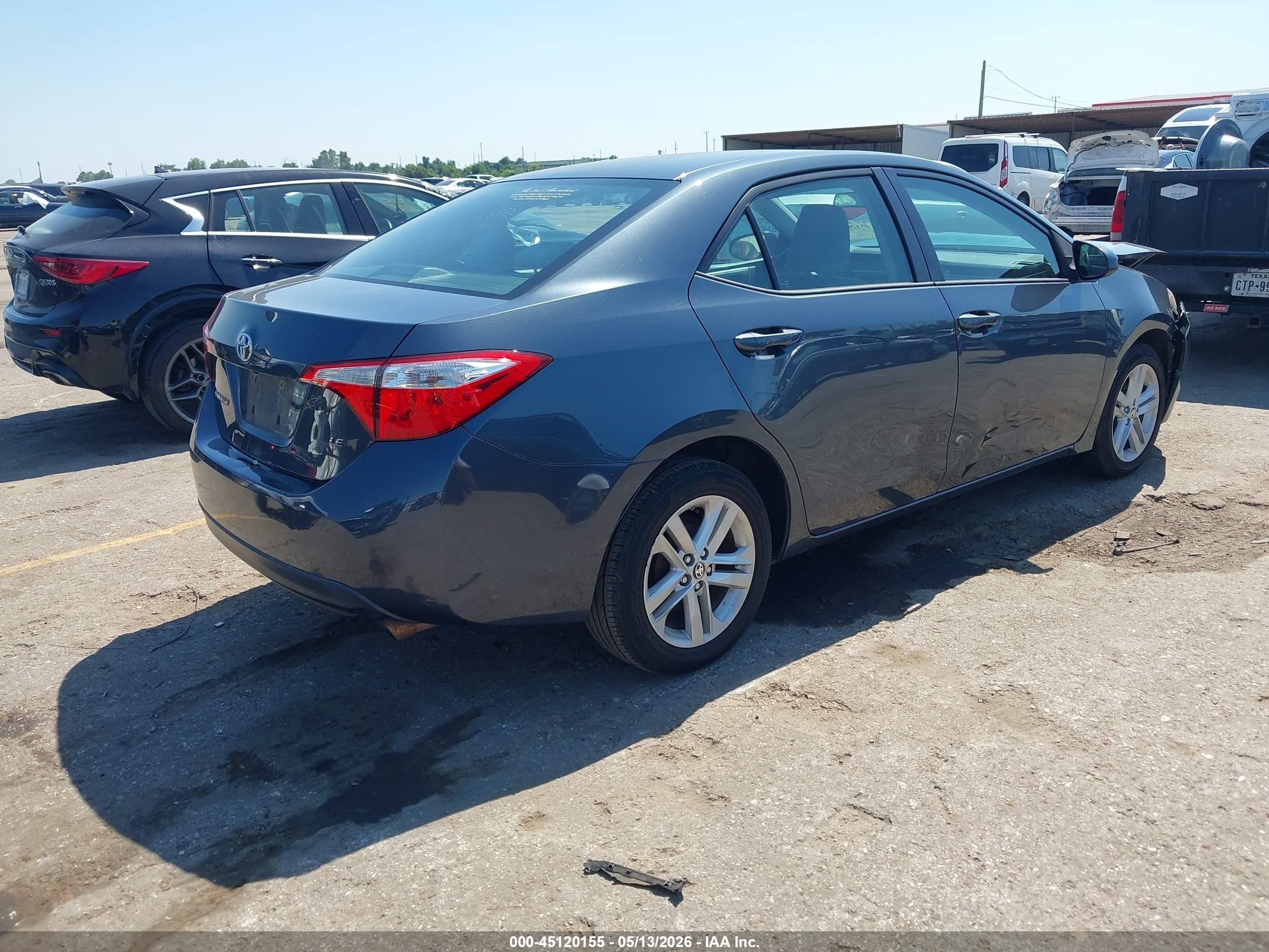 2015 Toyota Corolla Le Blue vin: 2T1BURHE0FC411415