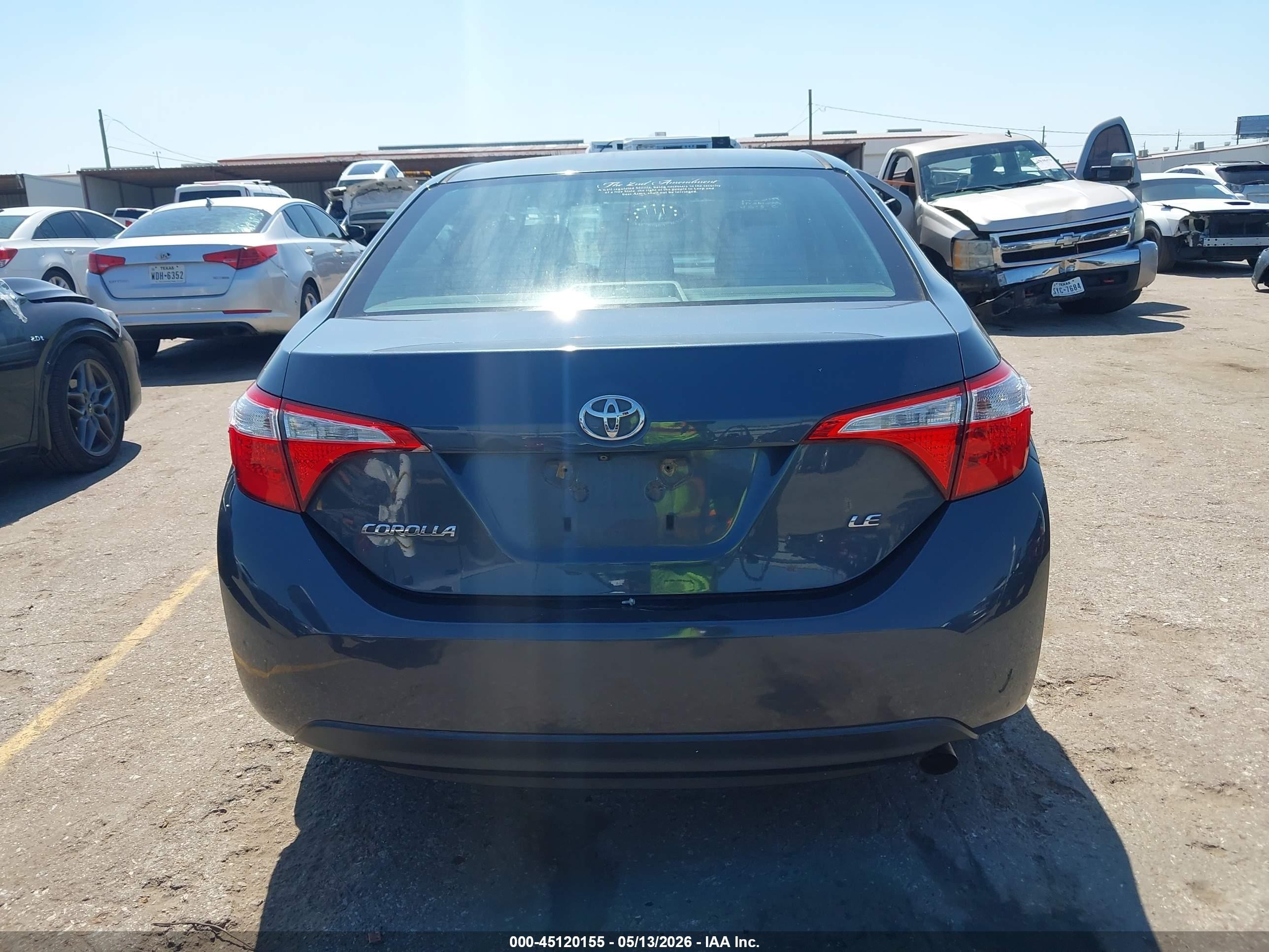 2015 Toyota Corolla Le Blue vin: 2T1BURHE0FC411415