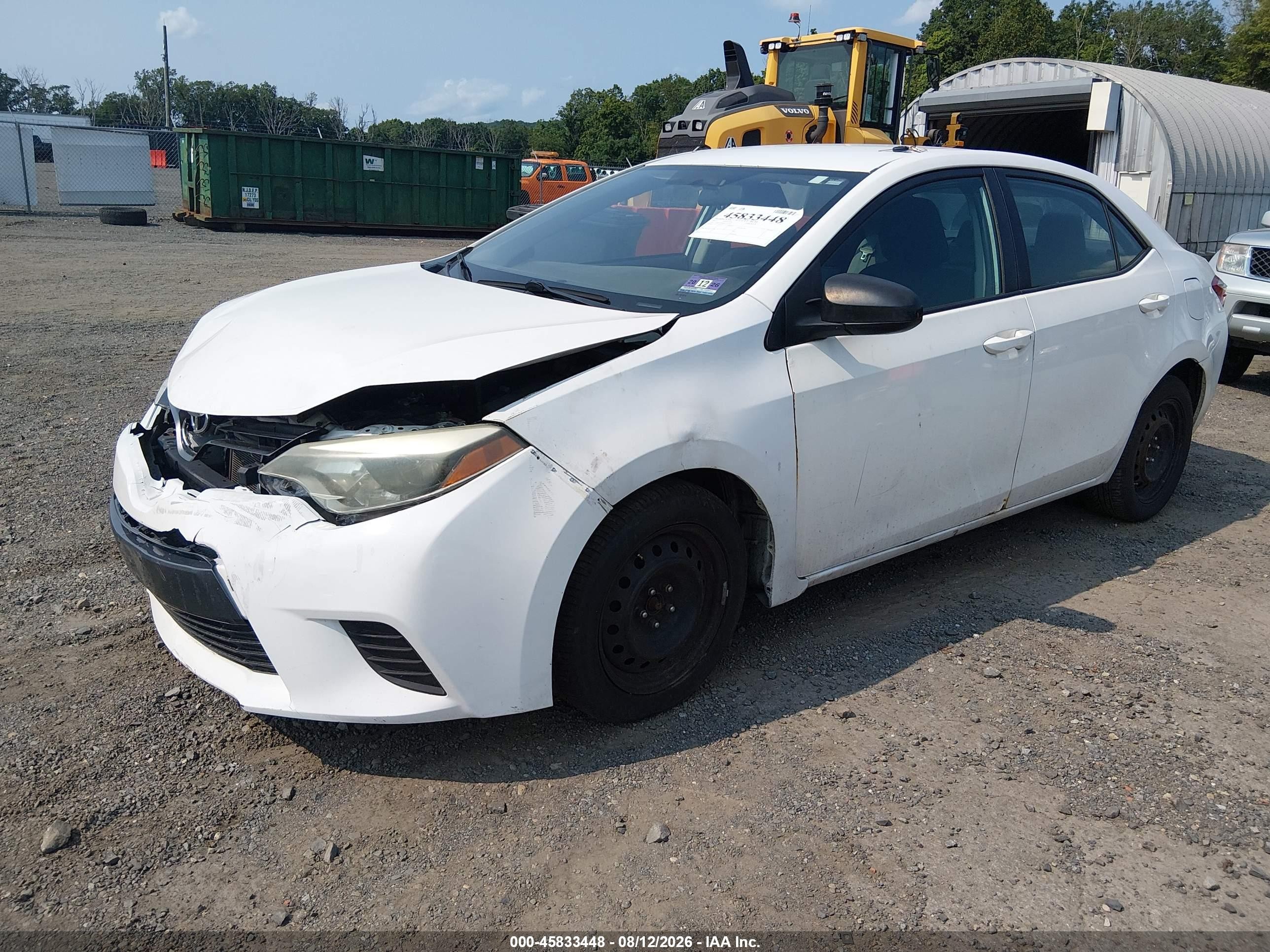2015 Toyota Corolla Le White vin: 2T1BURHE0FC413729