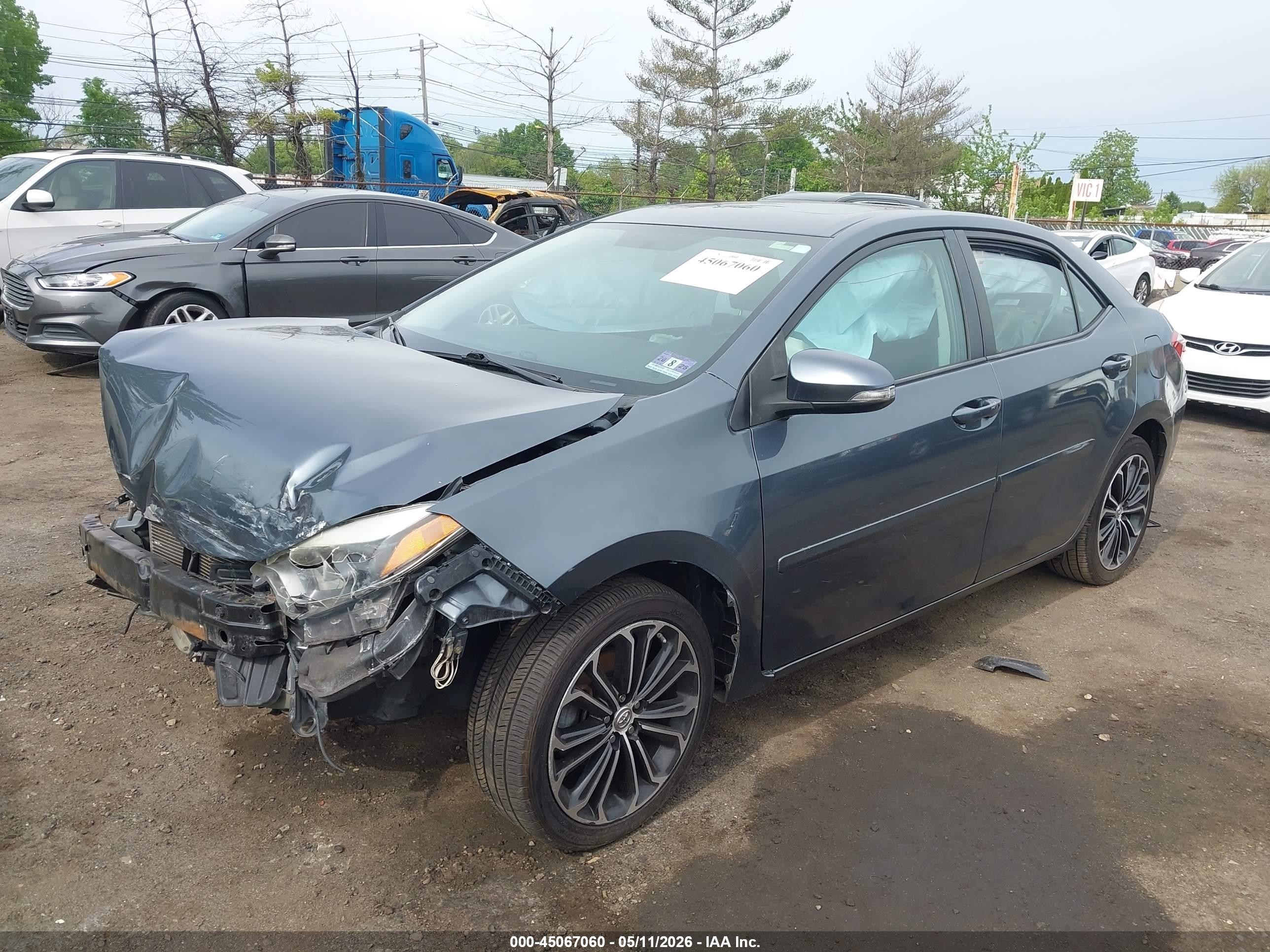 2015 Toyota Corolla S Plus Gray vin: 2T1BURHE0FC451414