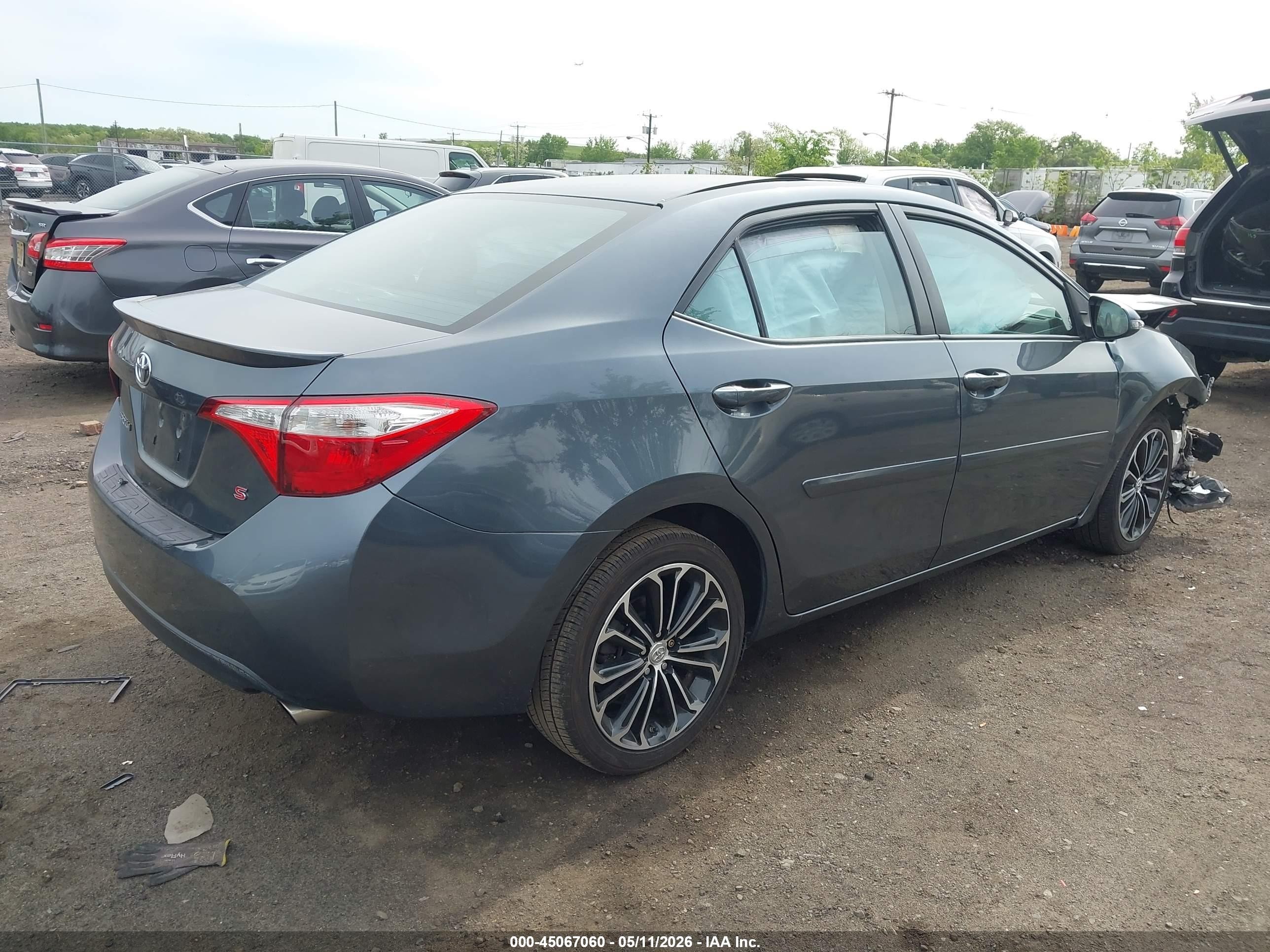 2015 Toyota Corolla S Plus Gray vin: 2T1BURHE0FC451414