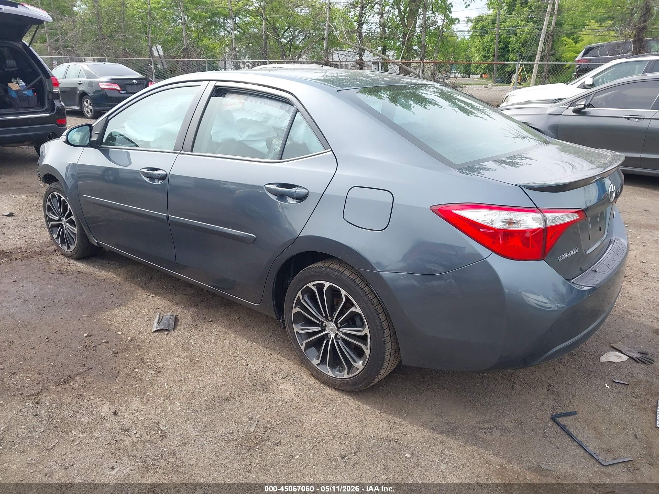 2015 Toyota Corolla S Plus Gray vin: 2T1BURHE0FC451414