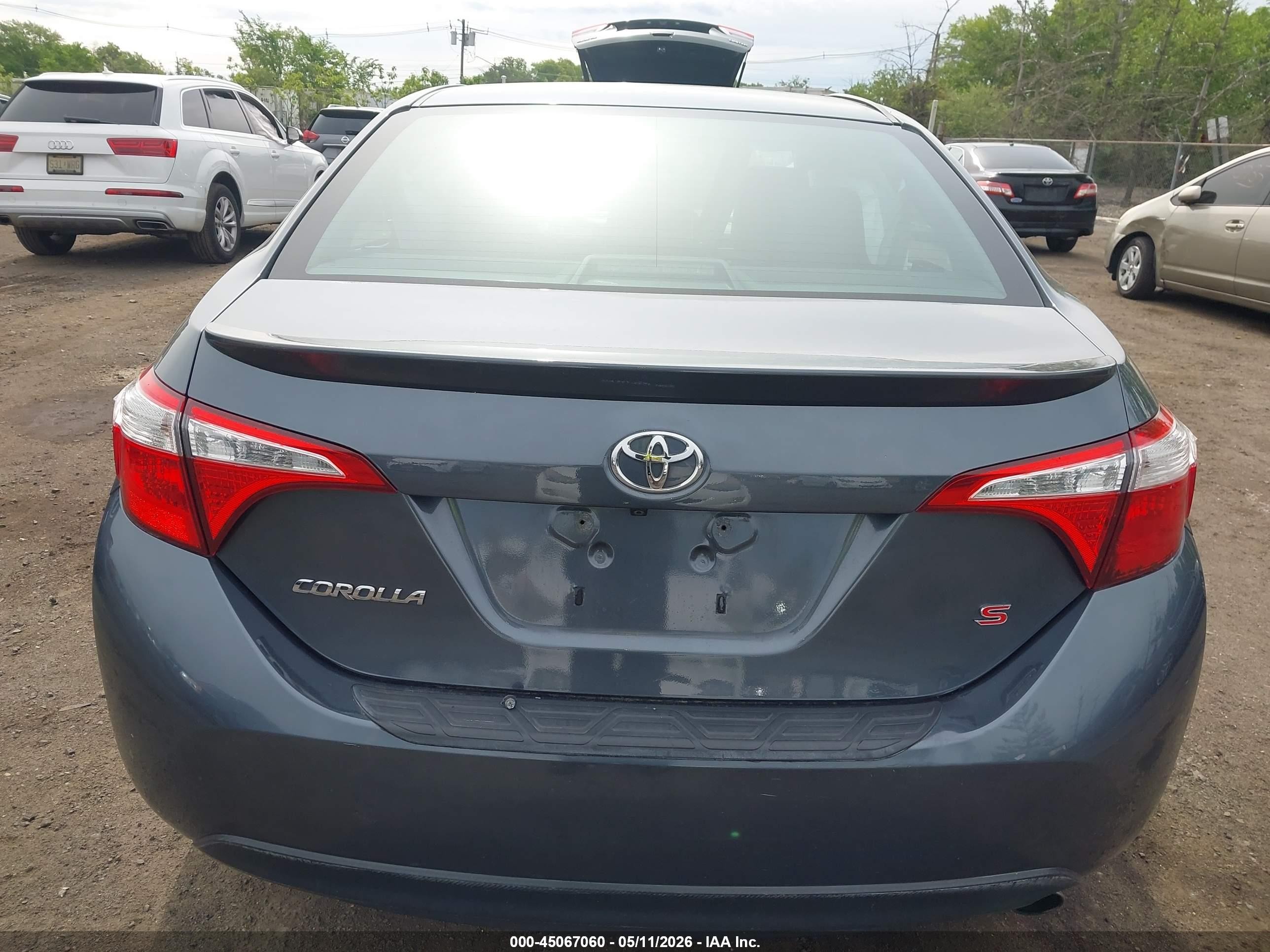 2015 Toyota Corolla S Plus Gray vin: 2T1BURHE0FC451414