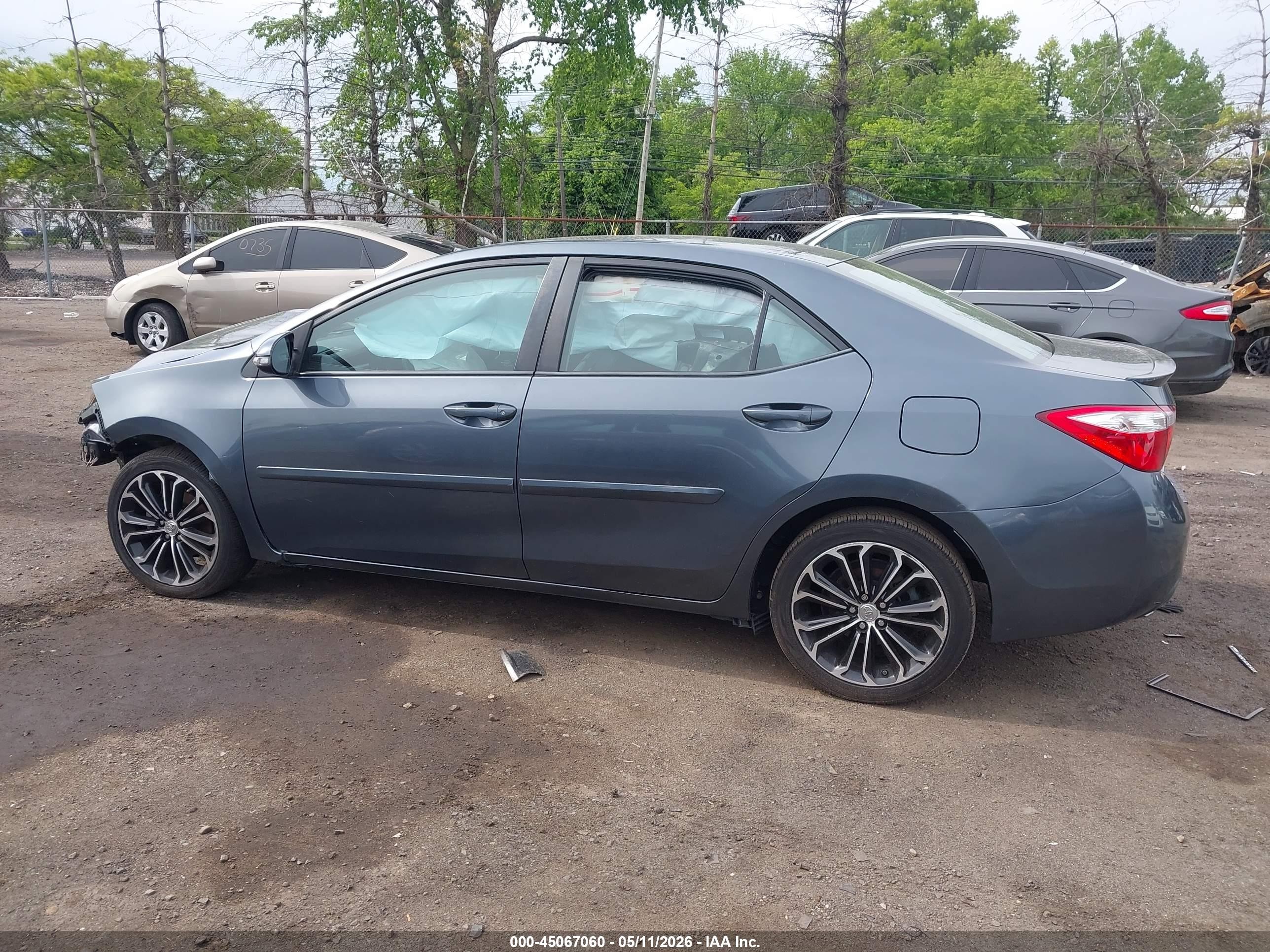2015 Toyota Corolla S Plus Gray vin: 2T1BURHE0FC451414