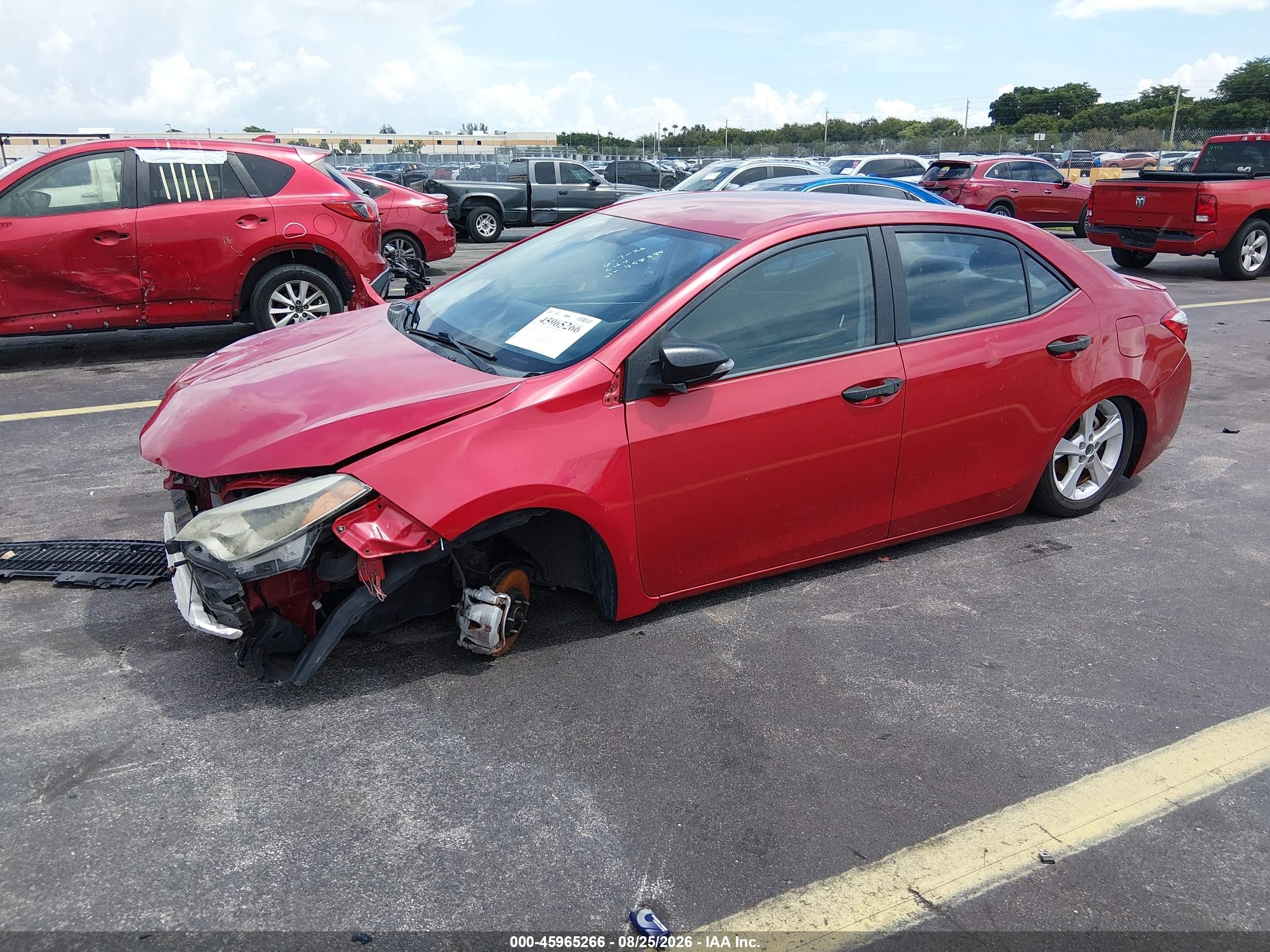 2015 Toyota Corolla S Plus Red vin: 2T1BURHE0FC458489