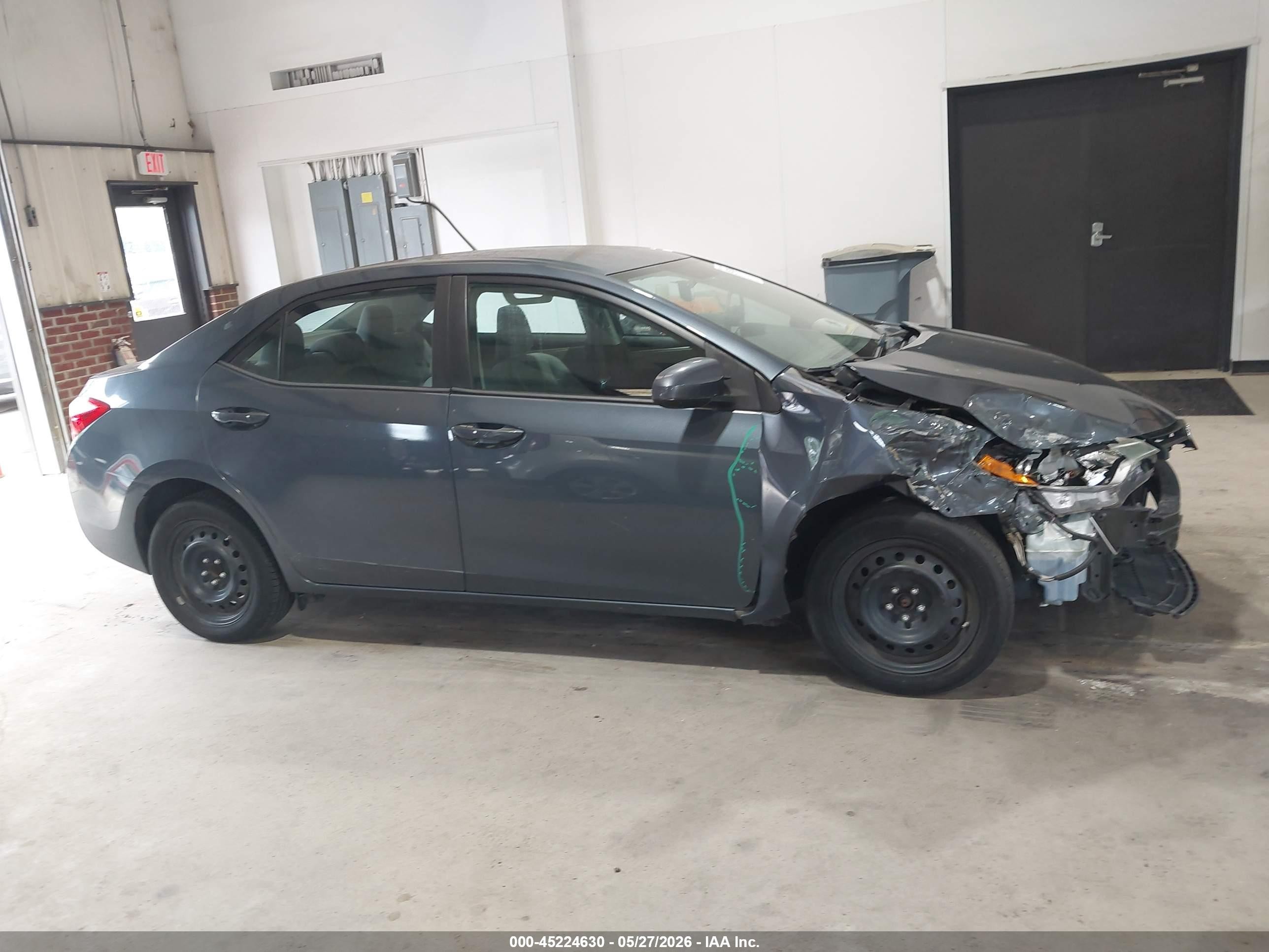 2014 Toyota Corolla Le Gray vin: 2T1BURHE1EC043390
