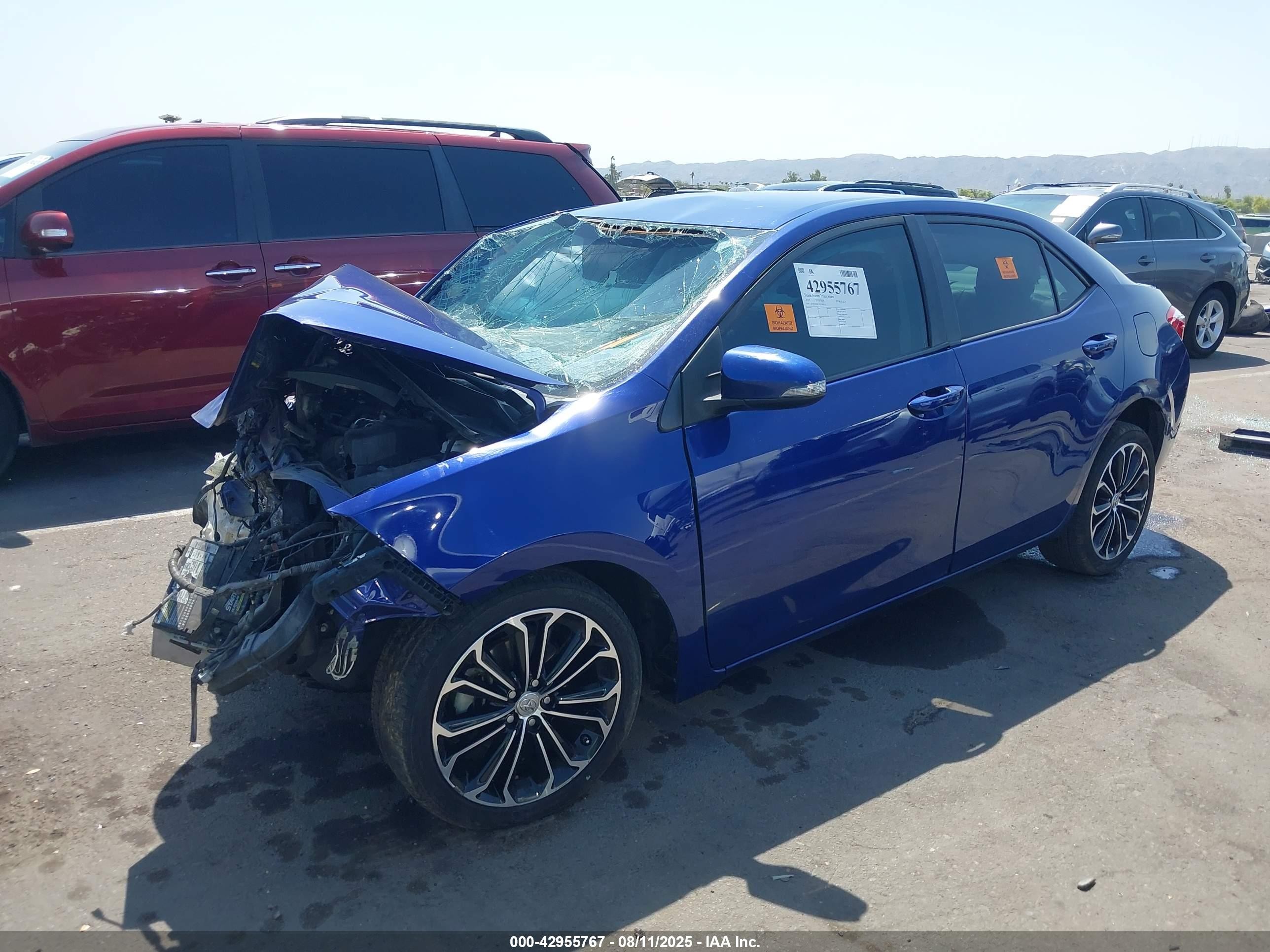 2014 Toyota Corolla S Plus Blue vin: 2T1BURHE1EC044572