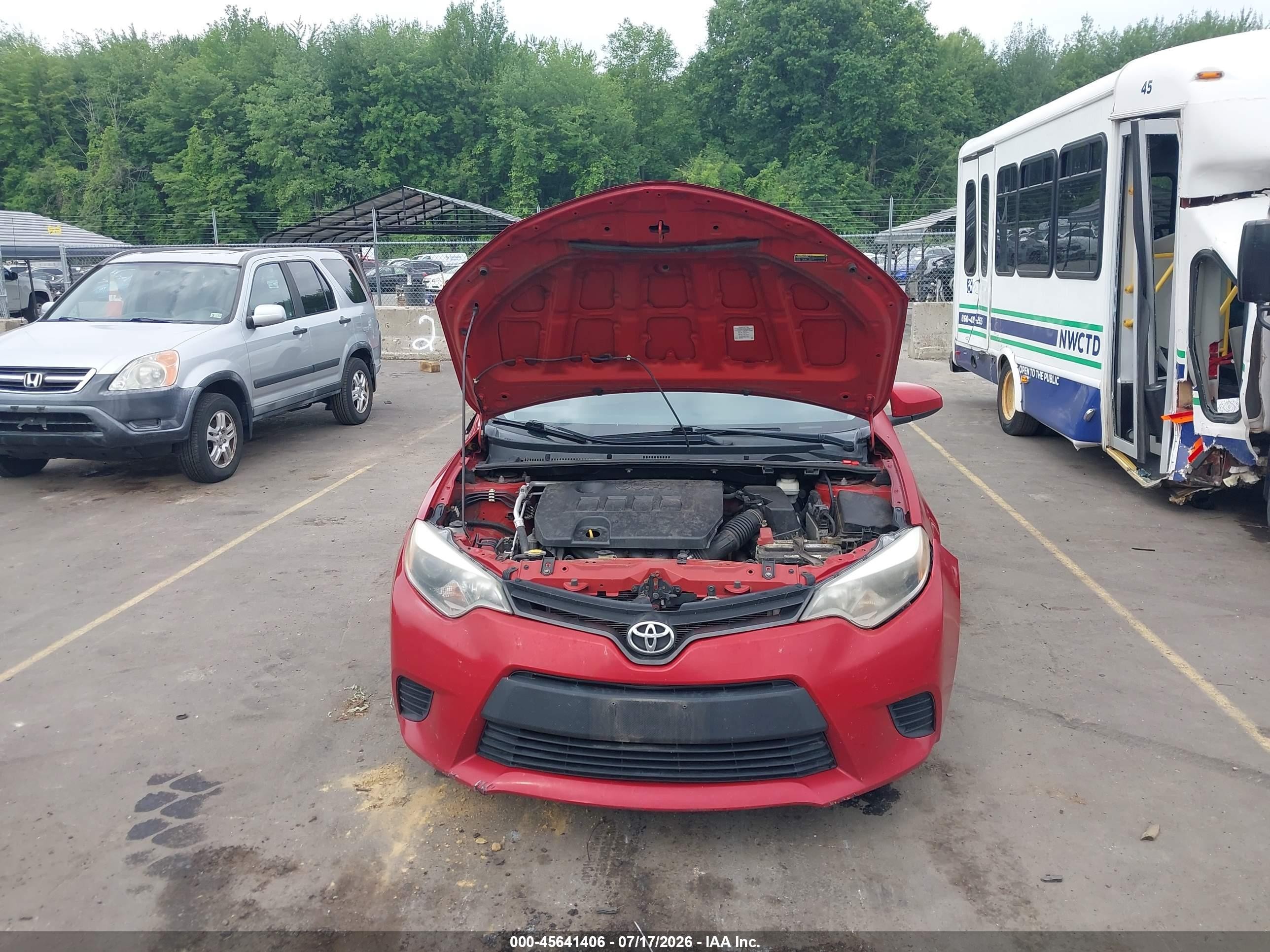 2014 Toyota Corolla Le Red vin: 2T1BURHE1EC073098
