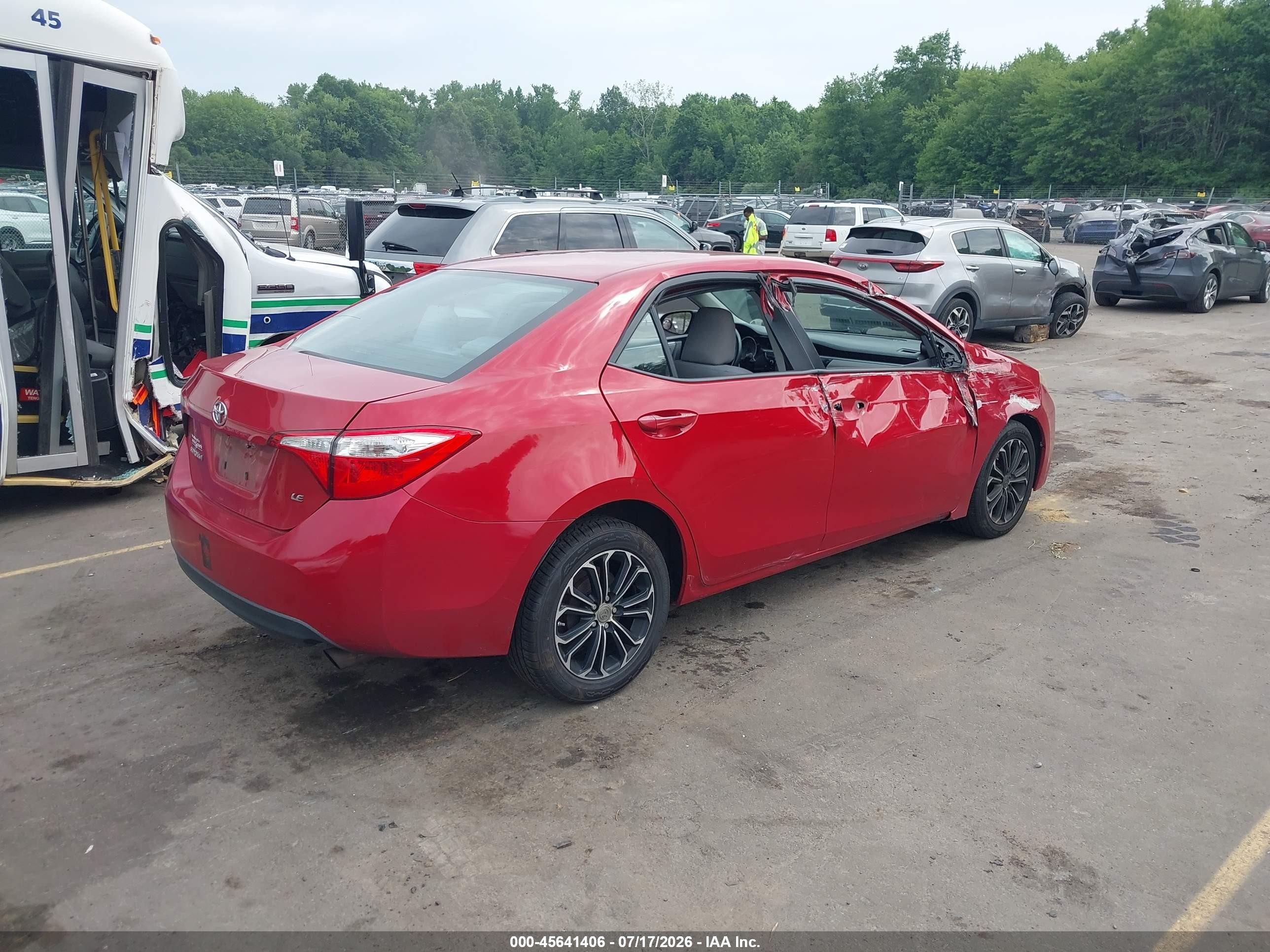 2014 Toyota Corolla Le Red vin: 2T1BURHE1EC073098