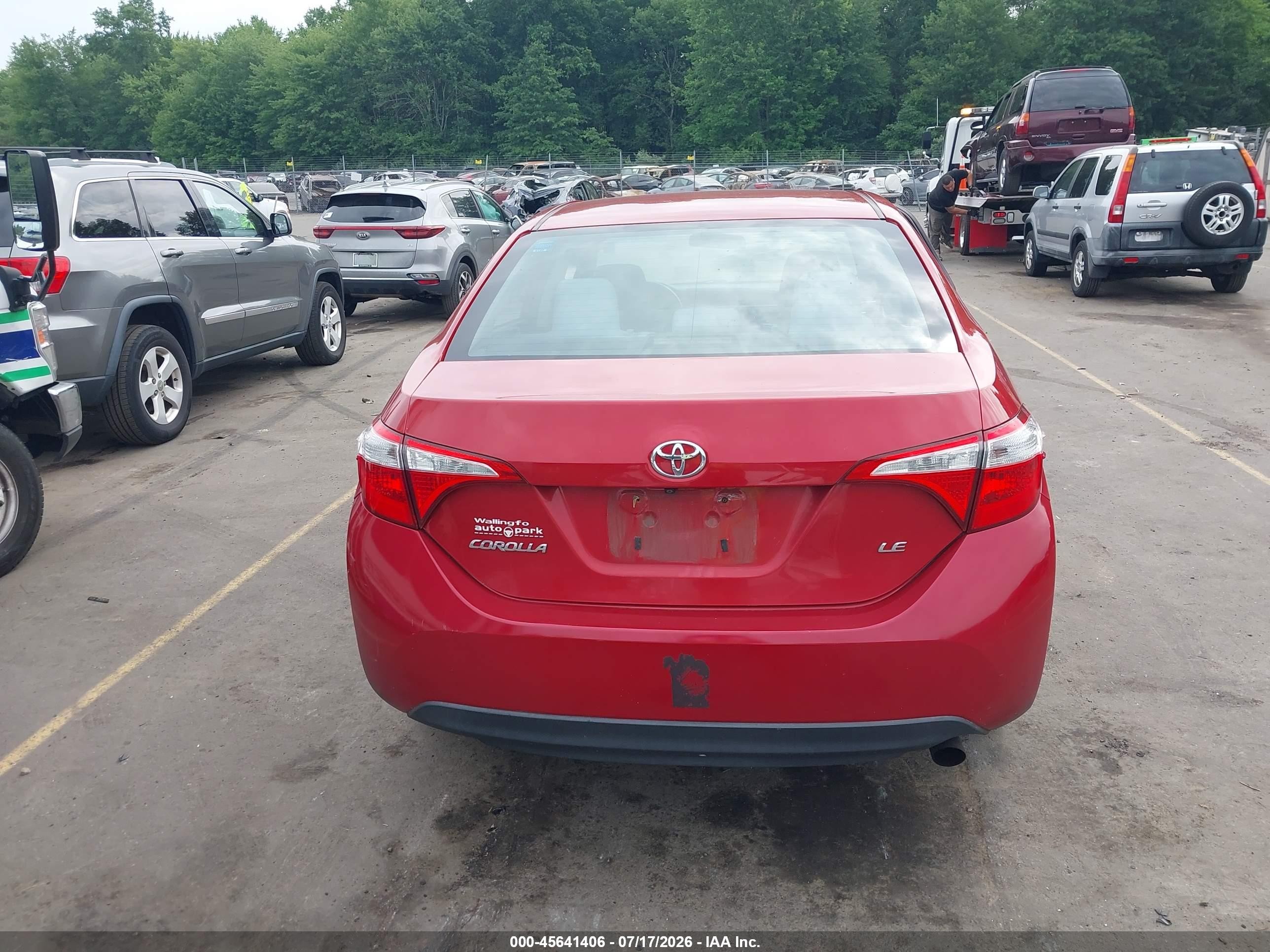 2014 Toyota Corolla Le Red vin: 2T1BURHE1EC073098