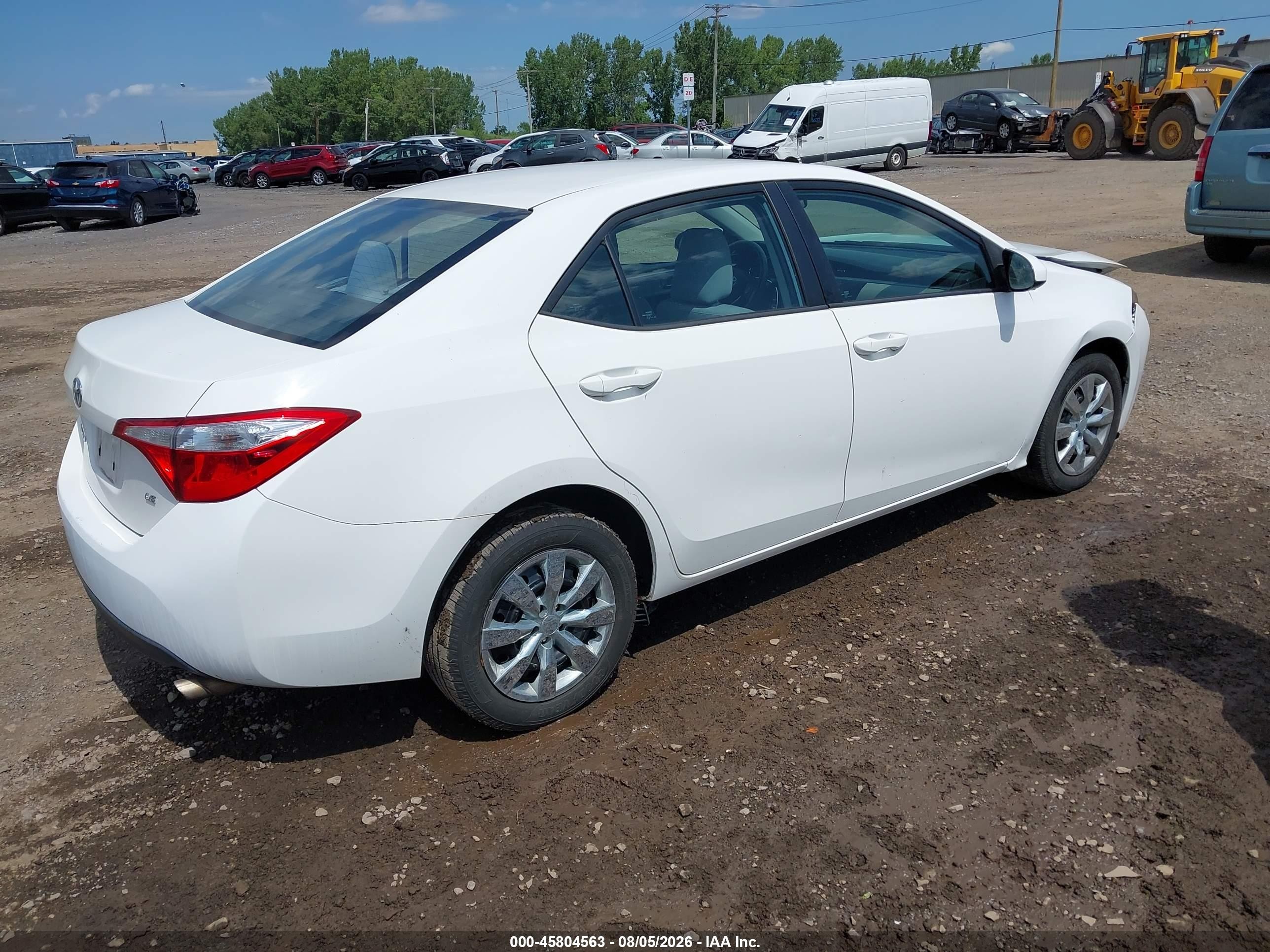 2014 Toyota Corolla Le White vin: 2T1BURHE1EC129847
