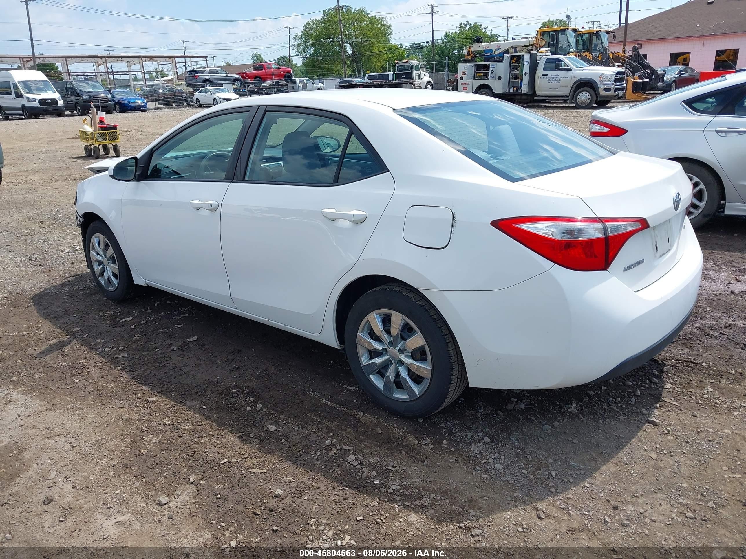 2014 Toyota Corolla Le White vin: 2T1BURHE1EC129847