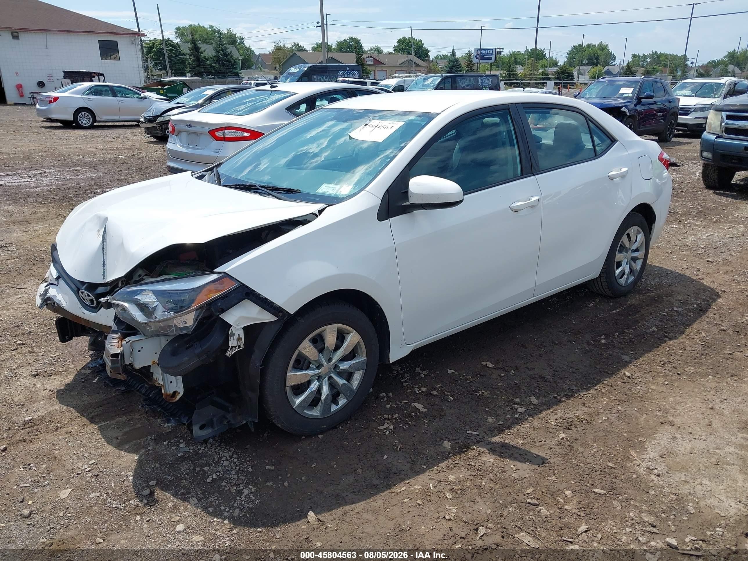 2014 Toyota Corolla Le White vin: 2T1BURHE1EC129847