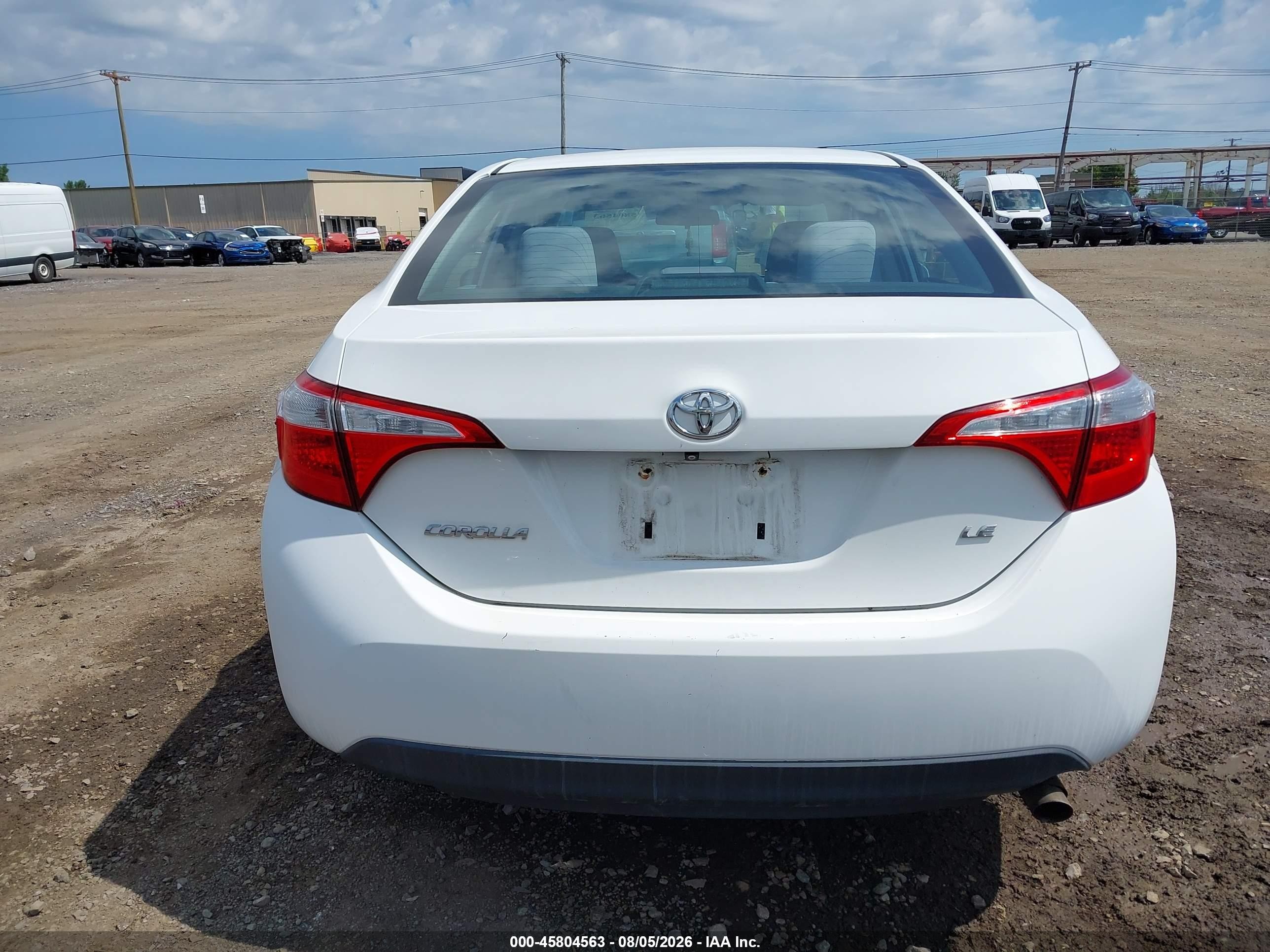2014 Toyota Corolla Le White vin: 2T1BURHE1EC129847