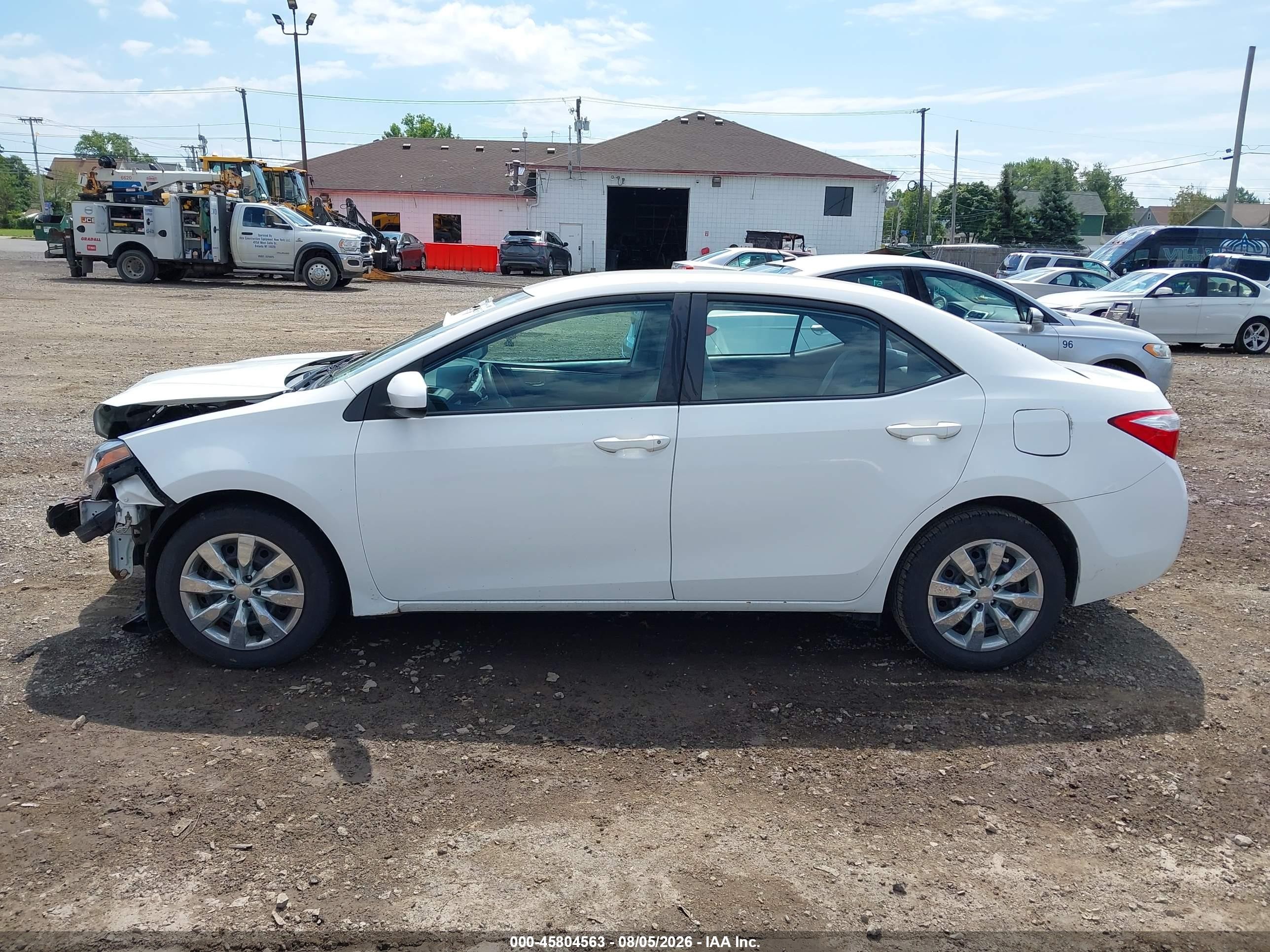 2014 Toyota Corolla Le White vin: 2T1BURHE1EC129847