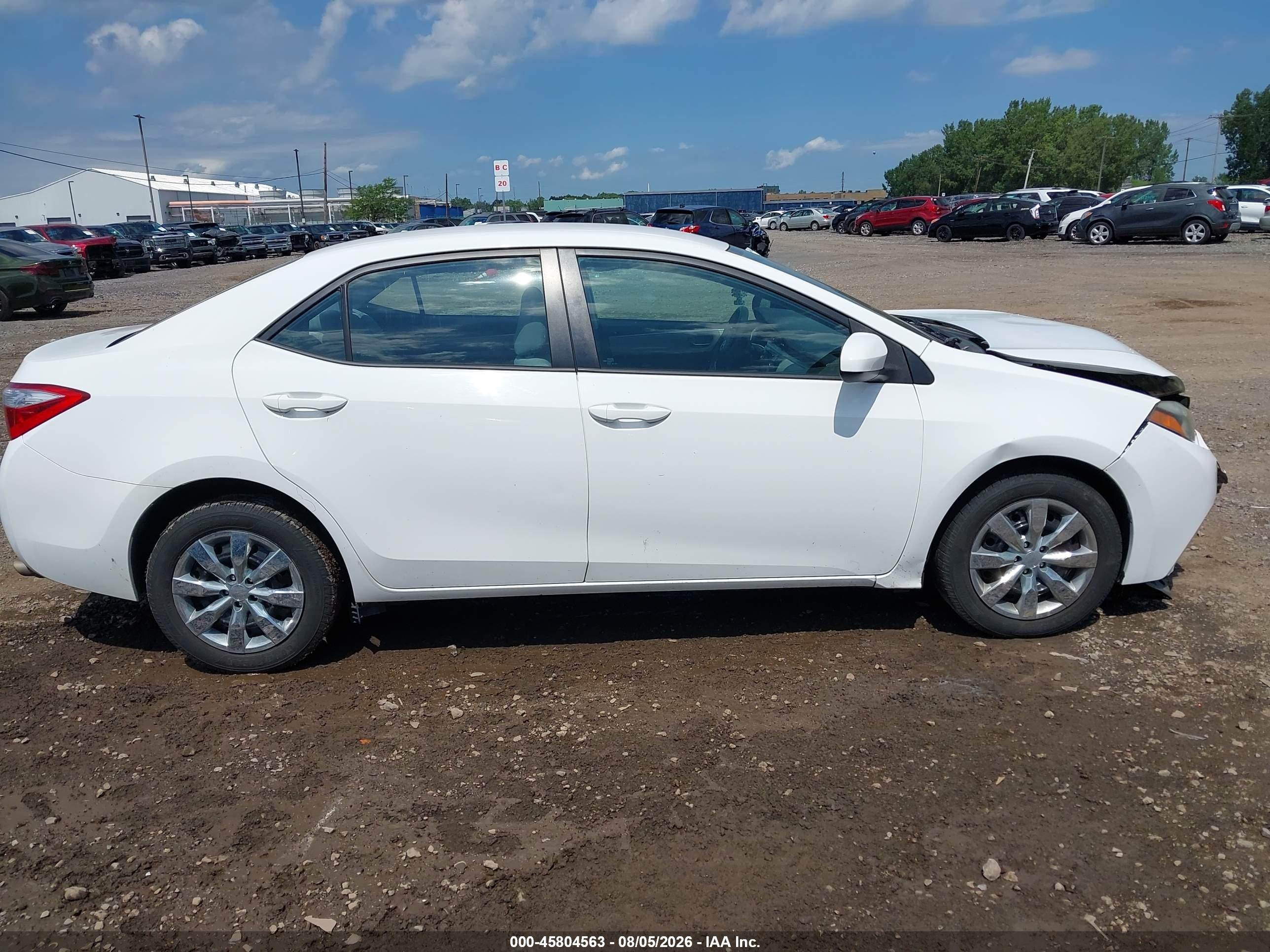 2014 Toyota Corolla Le White vin: 2T1BURHE1EC129847