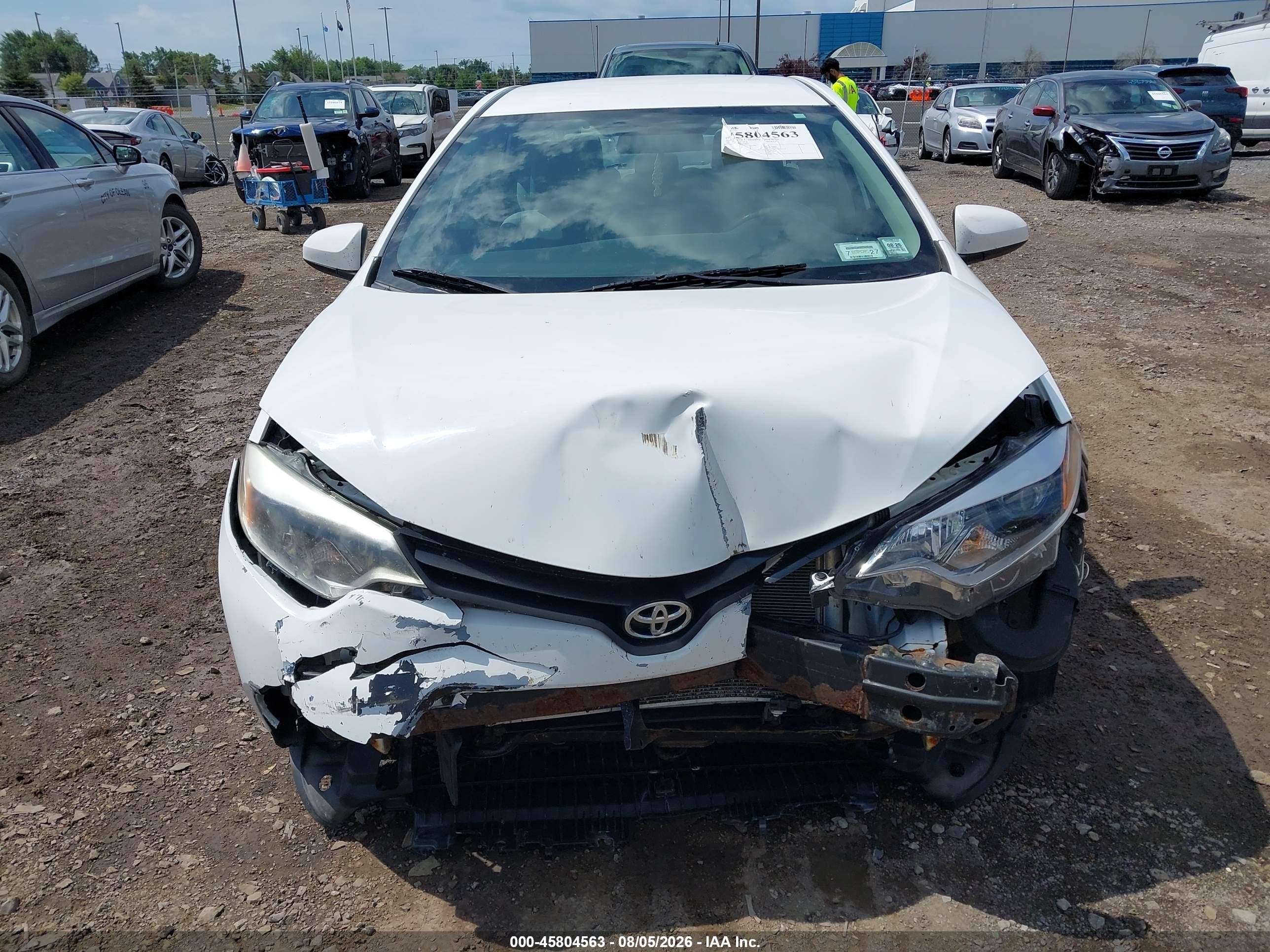 2014 Toyota Corolla Le White vin: 2T1BURHE1EC129847