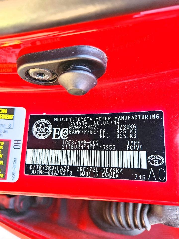 2014 Toyota Corolla L Red vin: 2T1BURHE1EC145255