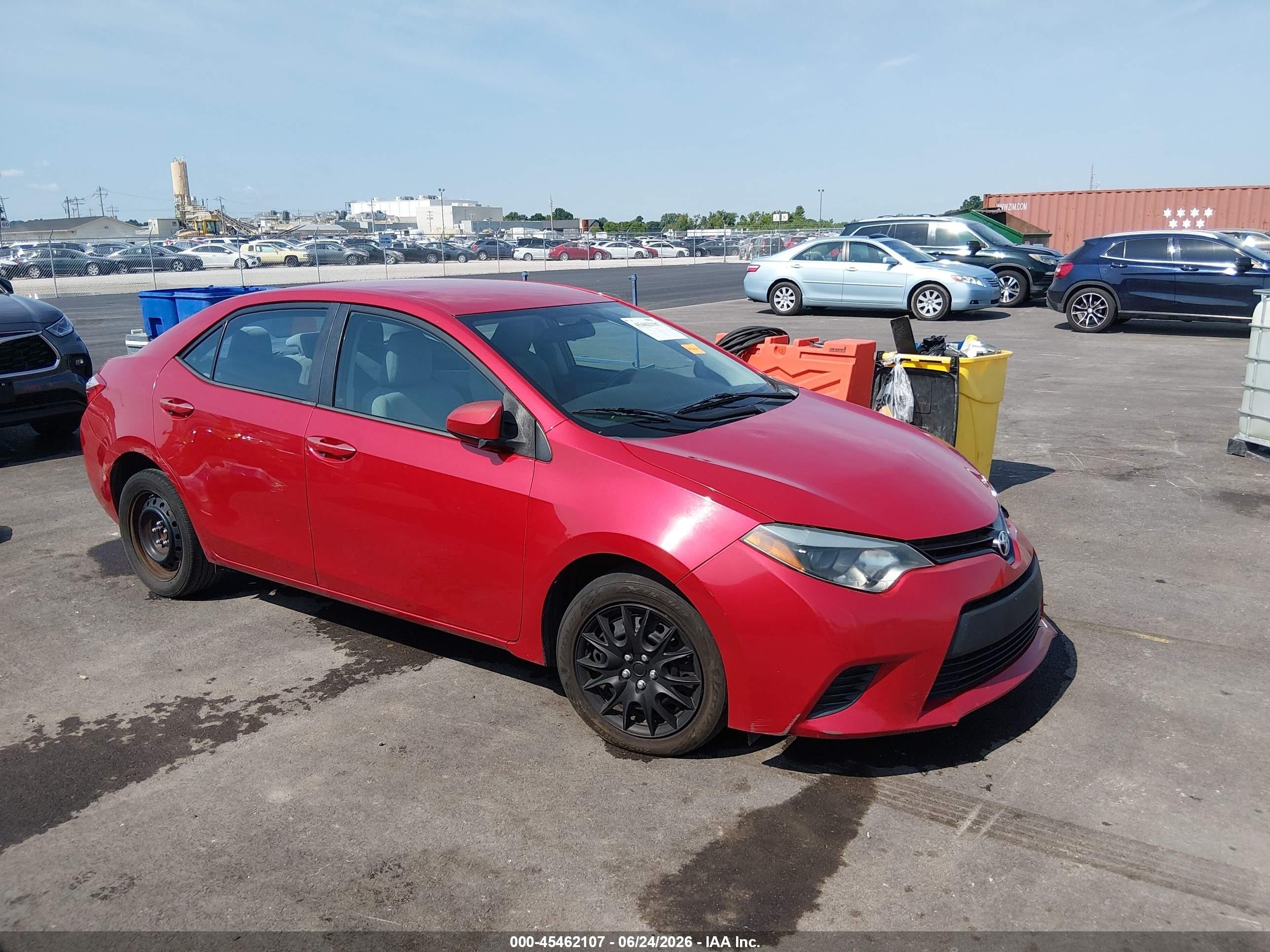 2014 Toyota Corolla Le Red vin: 2T1BURHE1EC185240