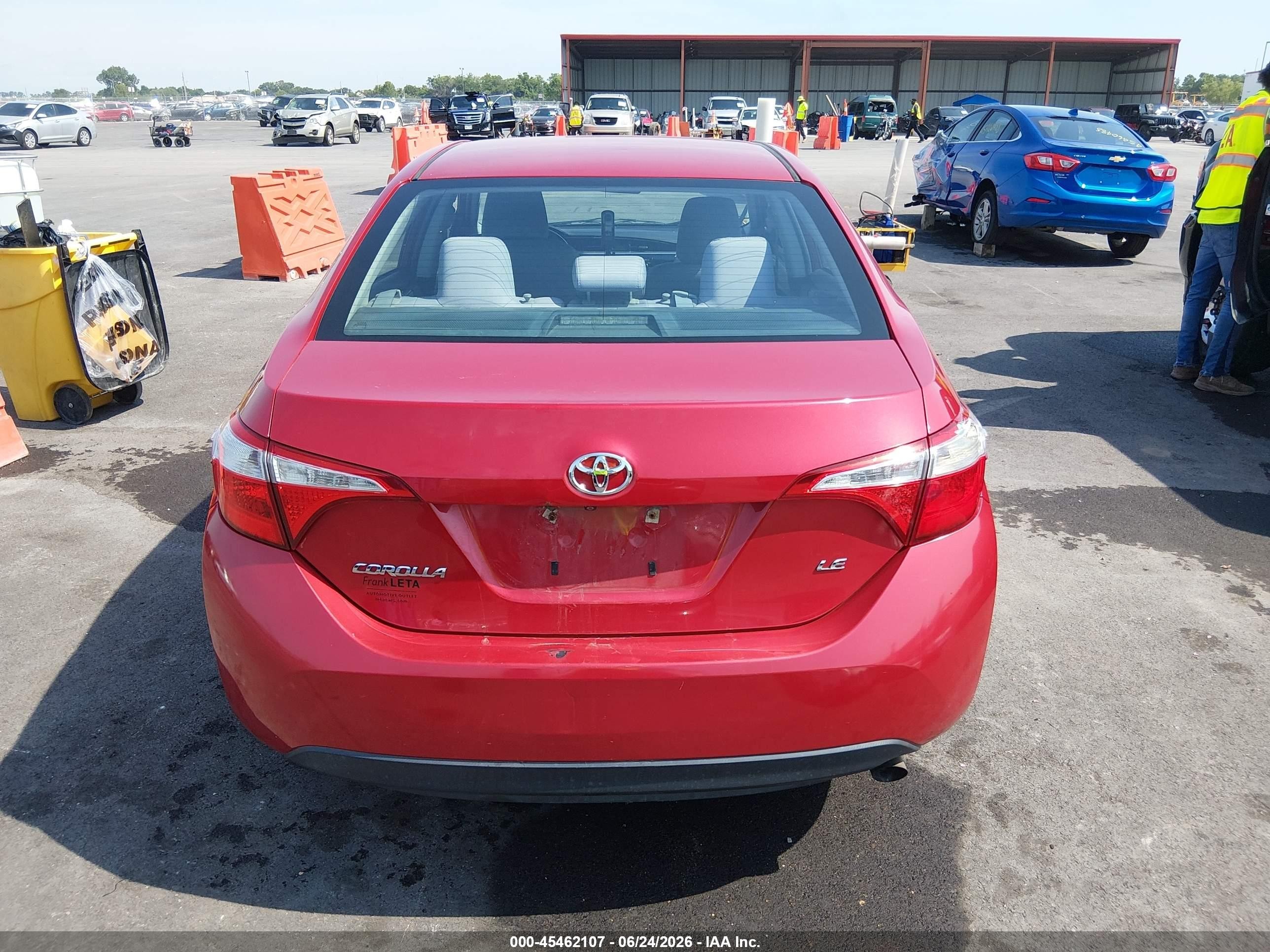 2014 Toyota Corolla Le Red vin: 2T1BURHE1EC185240
