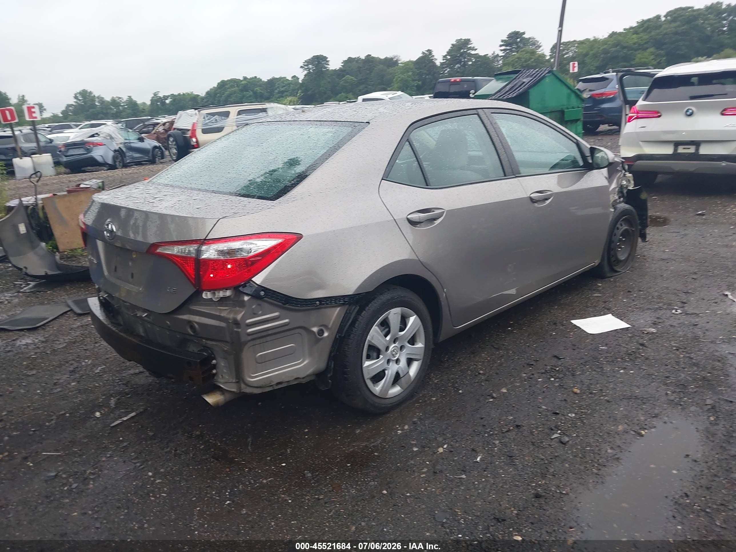 2014 Toyota Corolla Le Gray vin: 2T1BURHE1EC196299