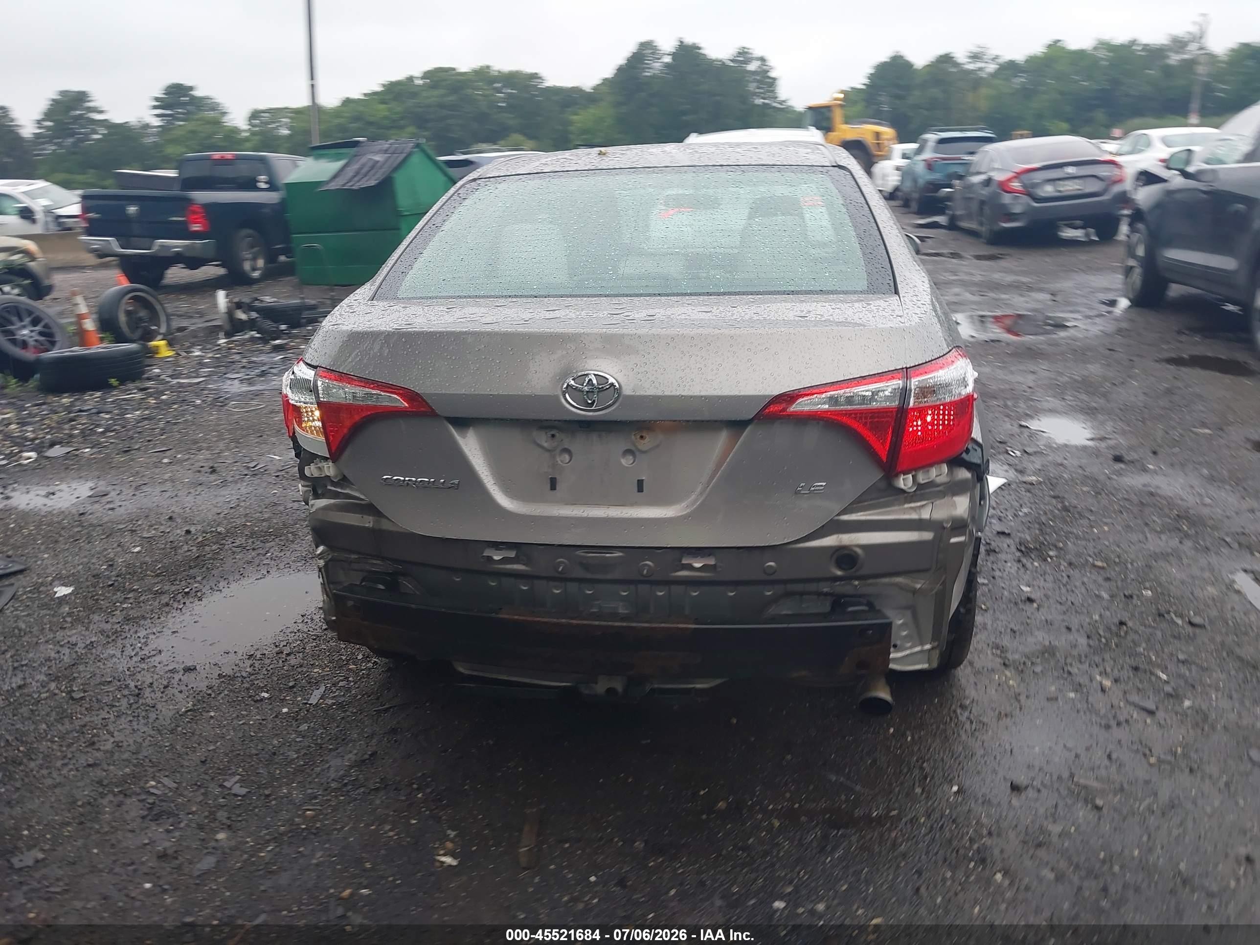 2014 Toyota Corolla Le Gray vin: 2T1BURHE1EC196299