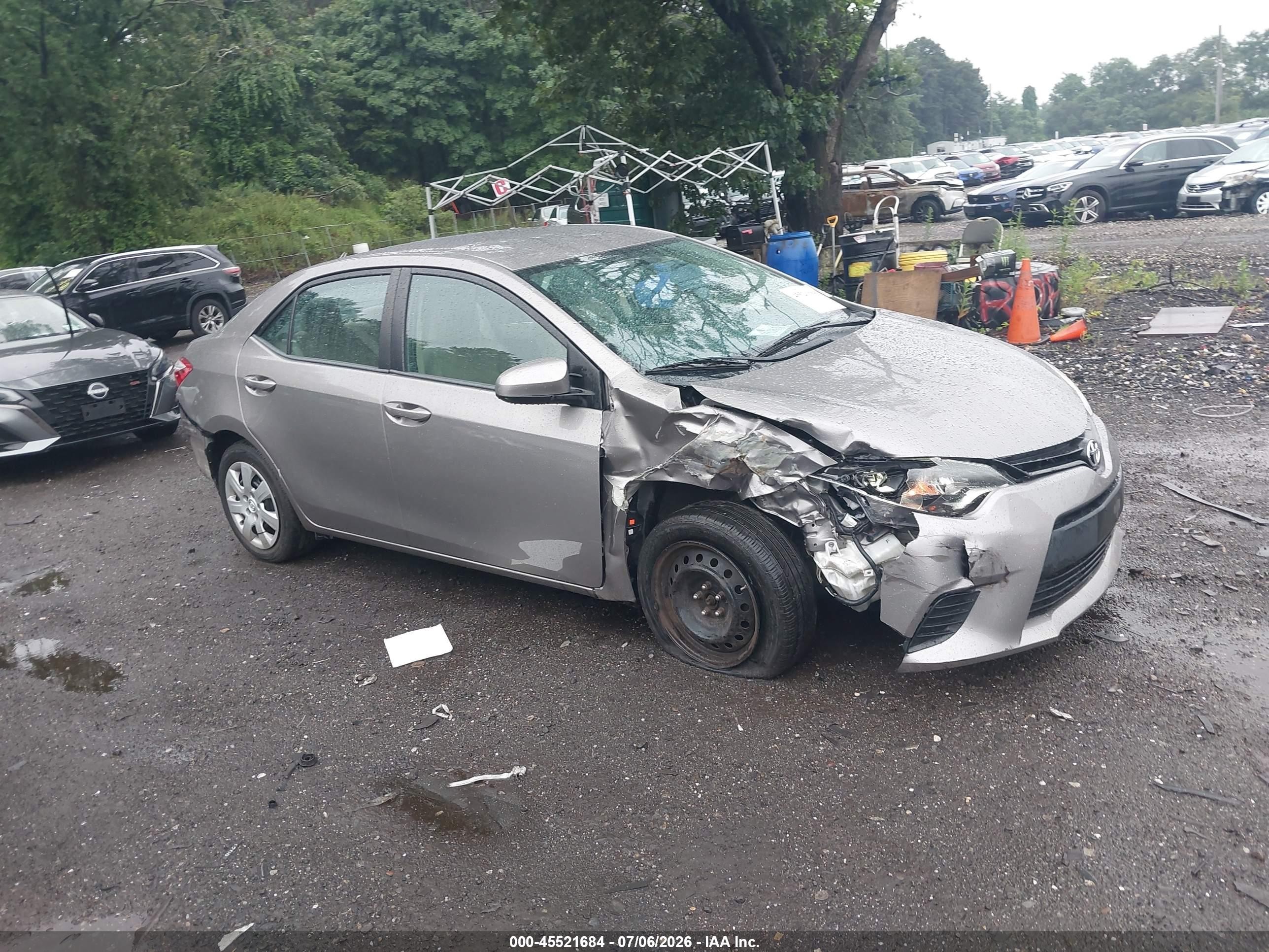 2014 Toyota Corolla Le Gray vin: 2T1BURHE1EC196299