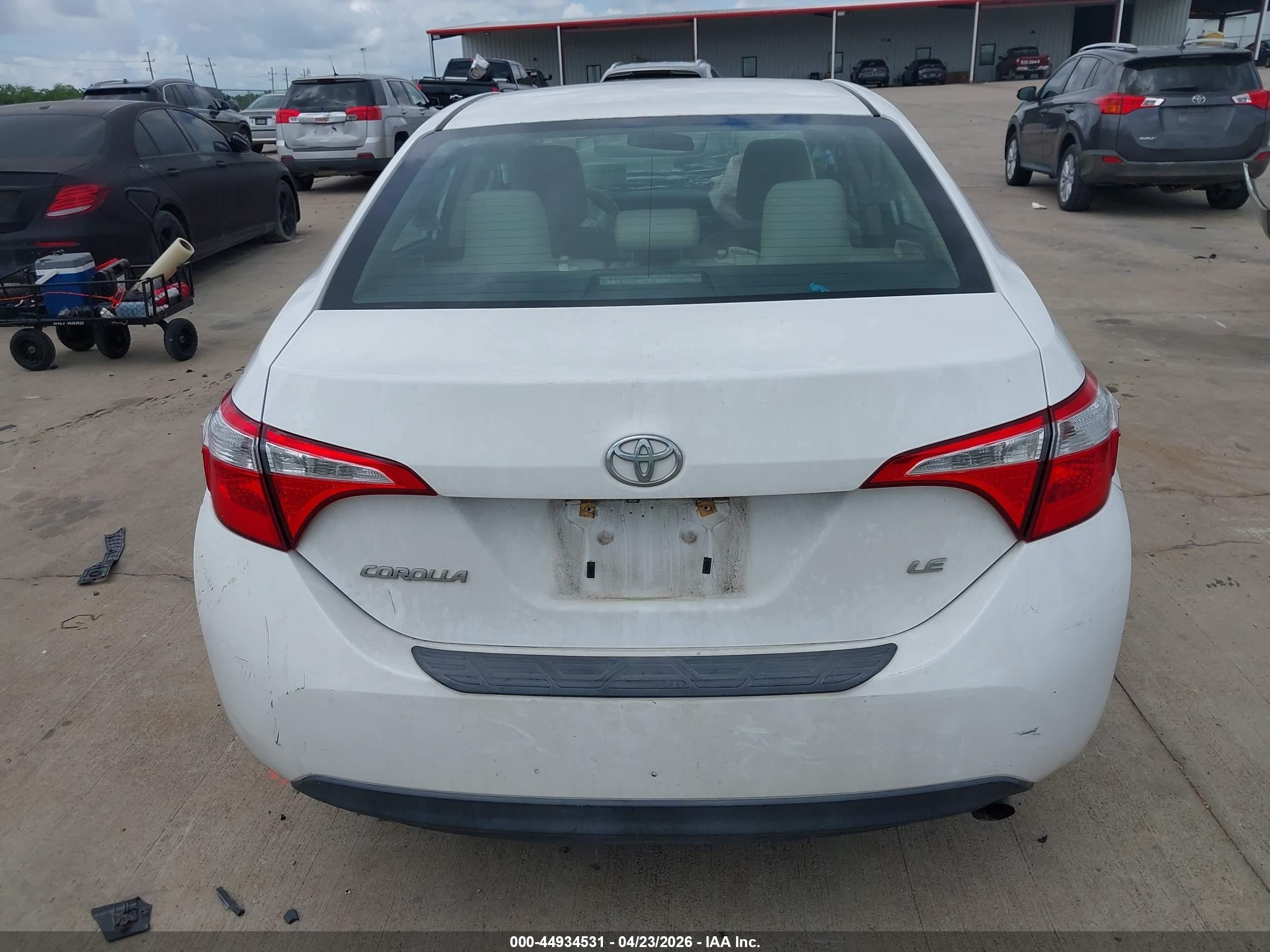2014 Toyota Corolla Le White vin: 2T1BURHE1EC205499