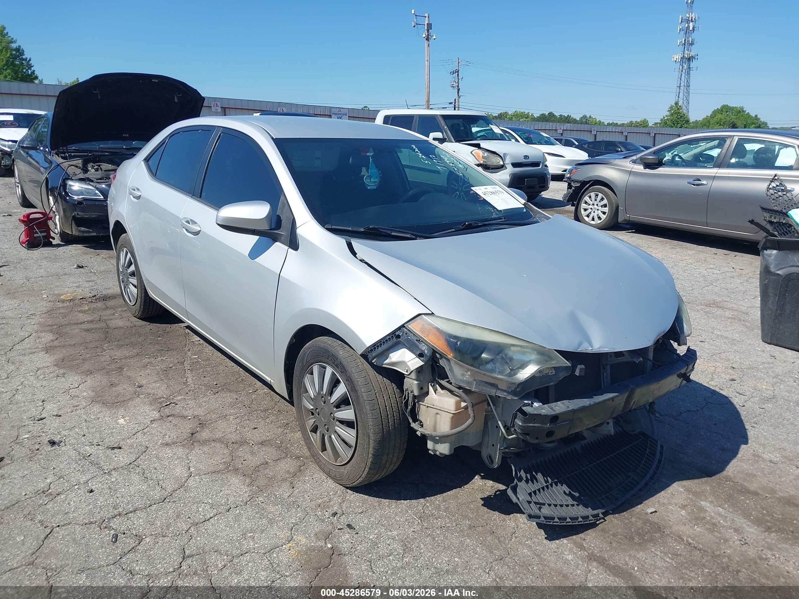 2015 Toyota Corolla L Silver vin: 2T1BURHE1FC259547